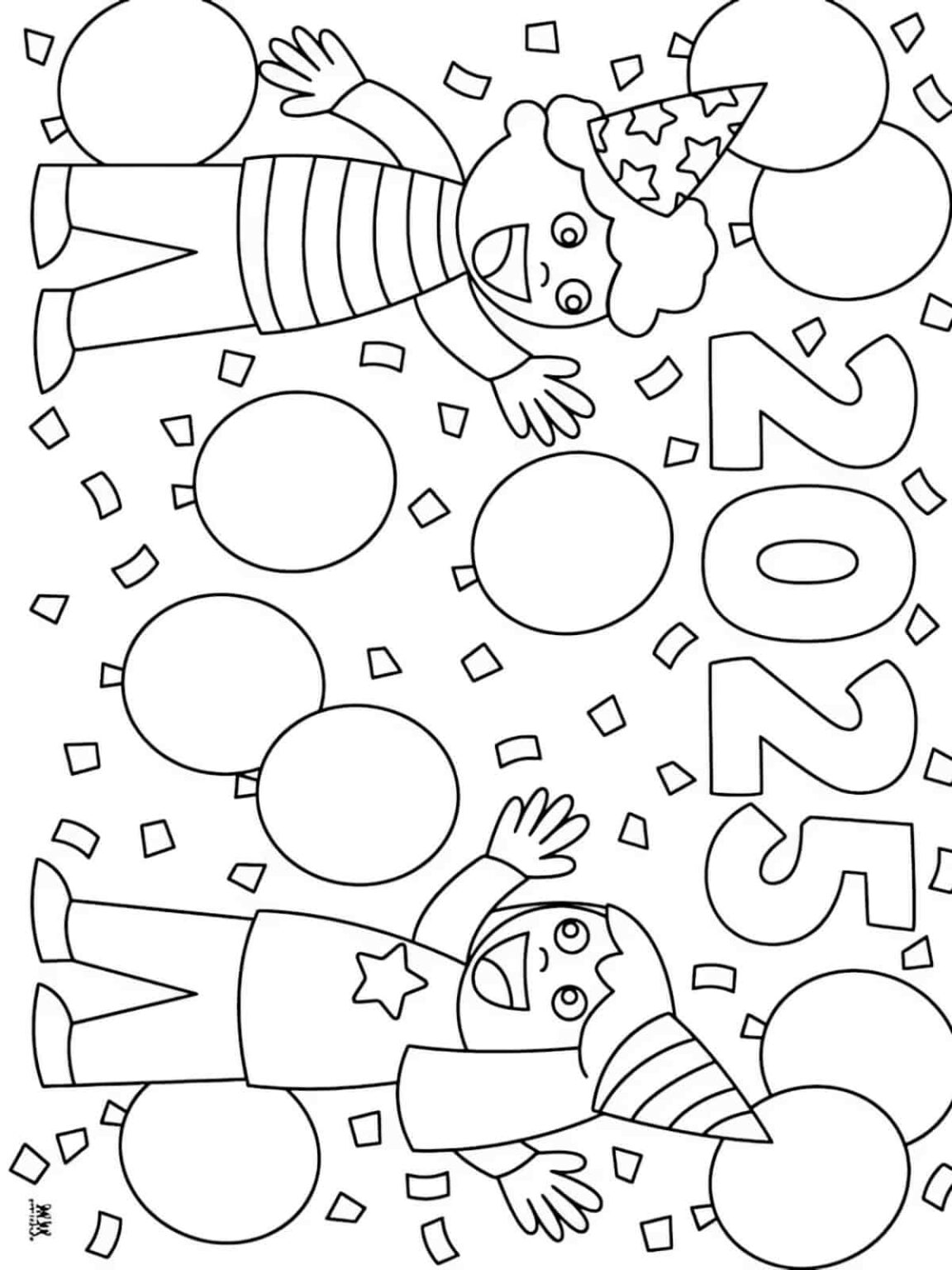 2025 with Vibrant New Year Coloring Pages 🎇 ️