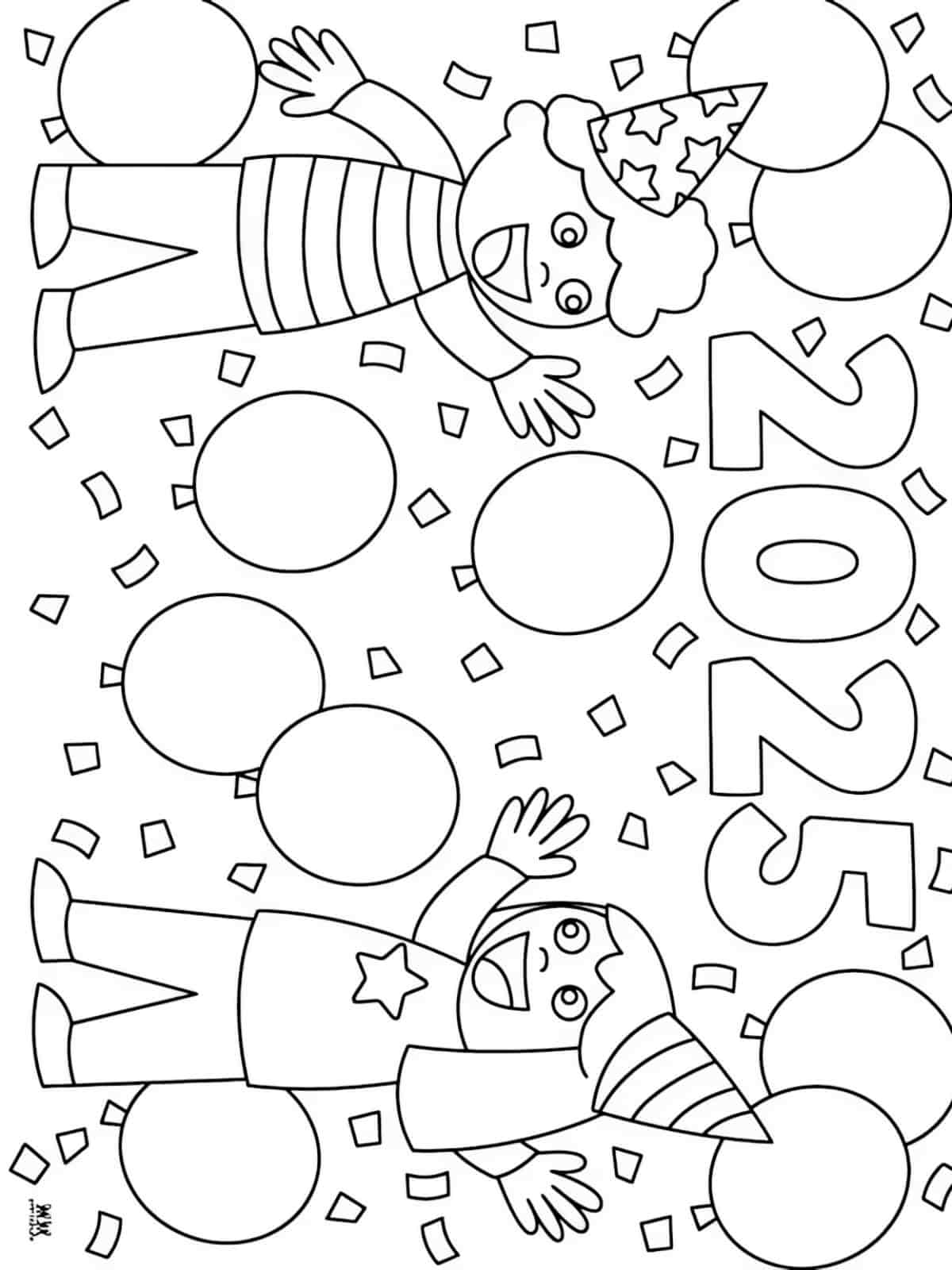 Happy New Year Coloring Pages For Kids