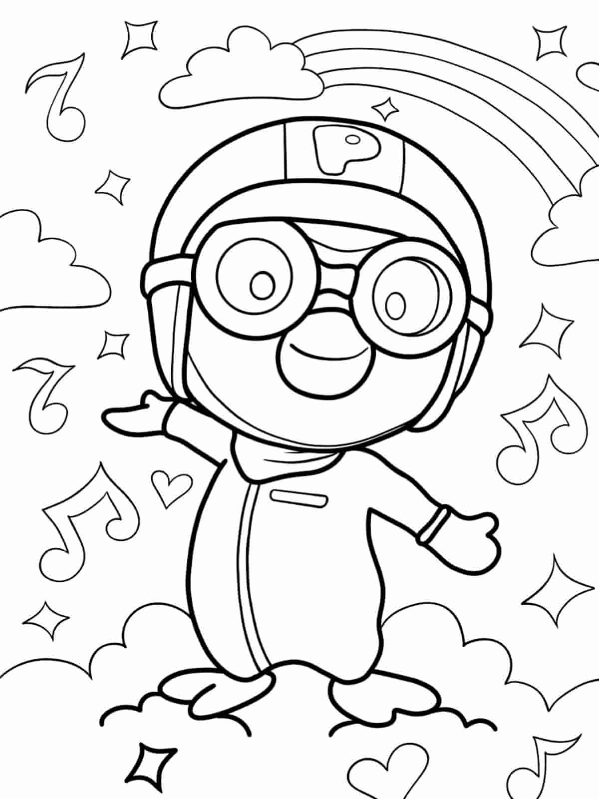 Happy Pororo Coloring Pages