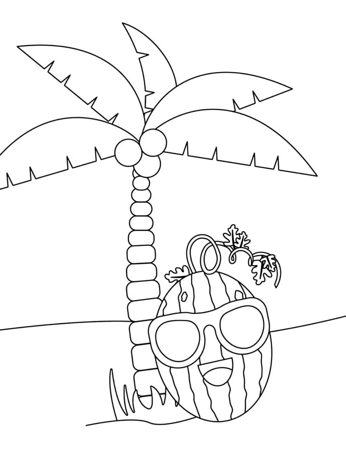 Healthy Watermelon Coloring Pages