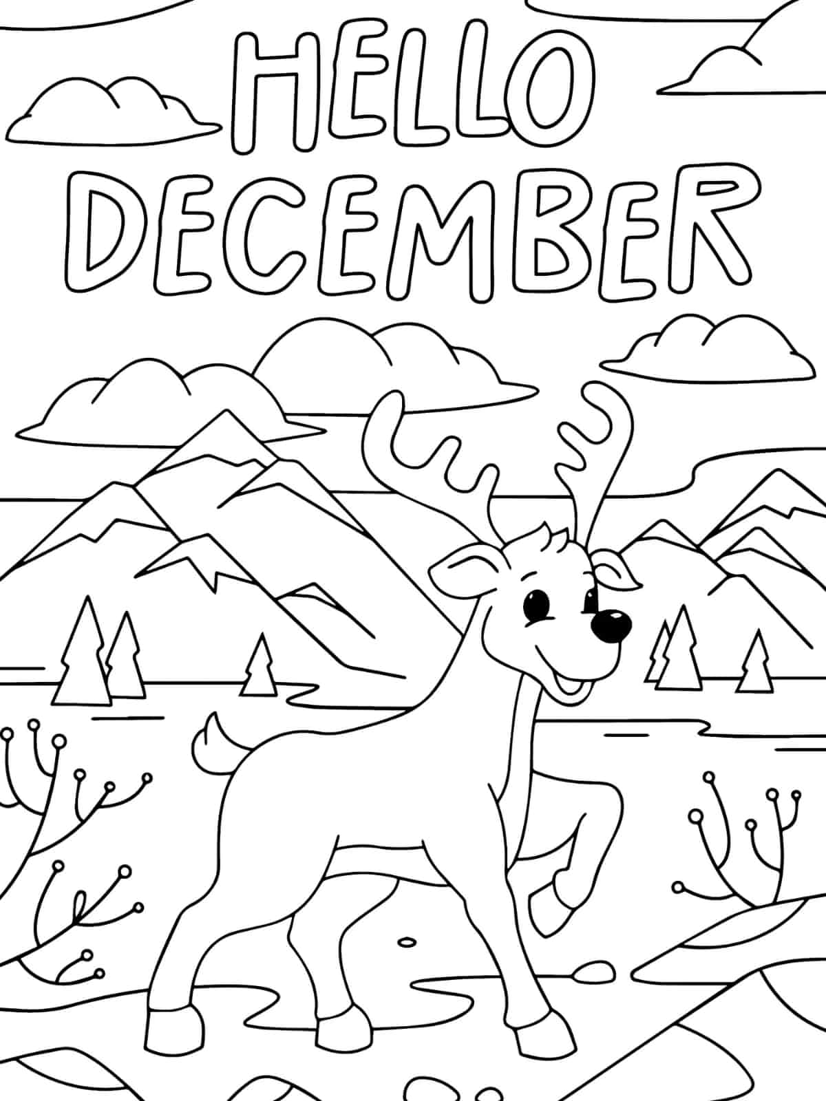 Hello December Coloring Pages