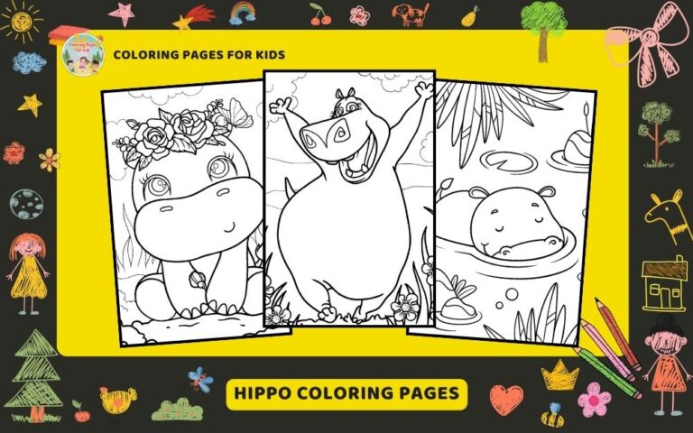 Hippo Coloring Pages Featured Image