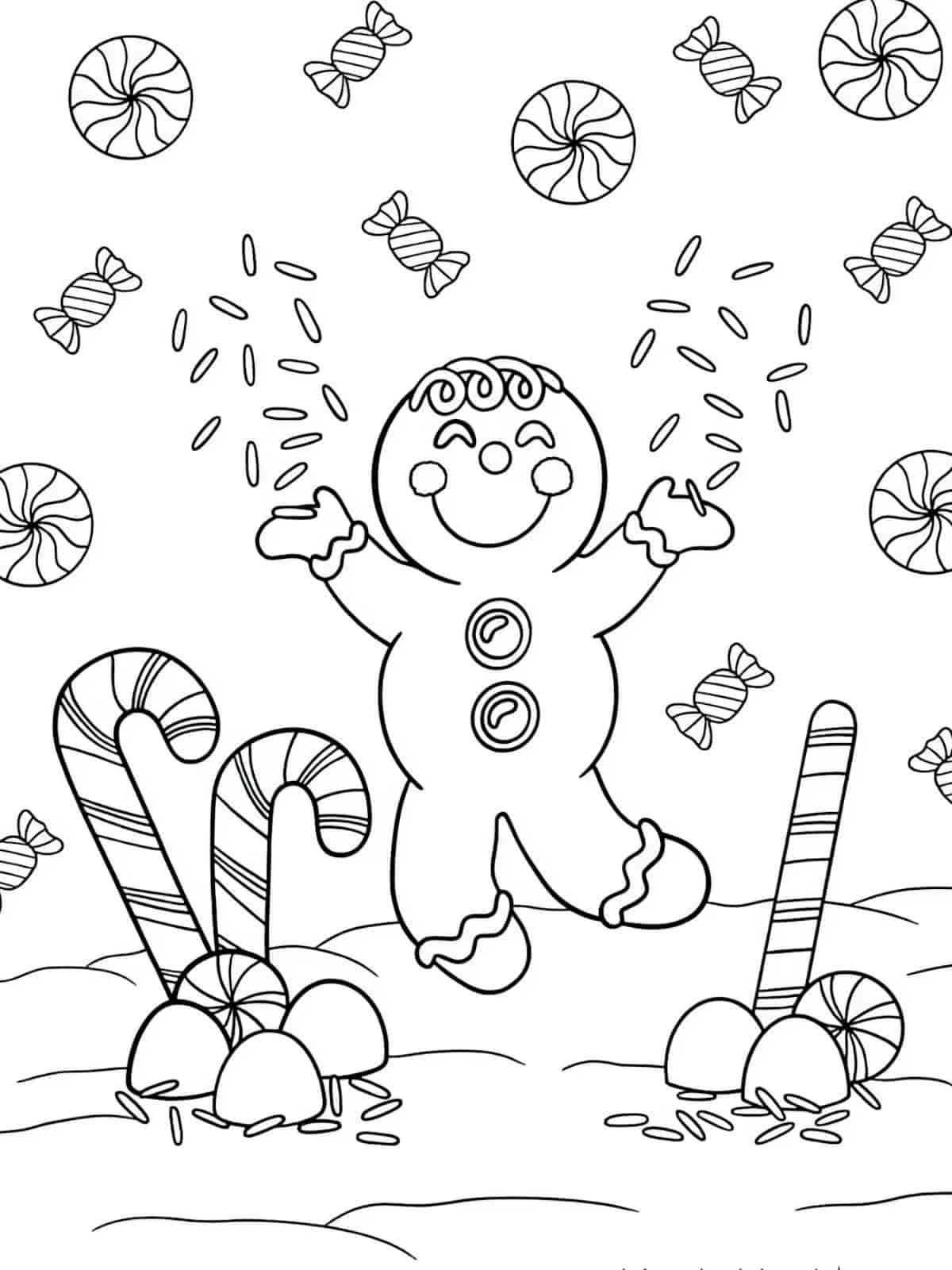 Holiday Candy Cane Coloring Pages