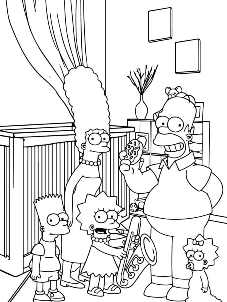 30+ Simpsons Coloring Pages For Kids 🎨🍩 - Coloringpagesforkids.net