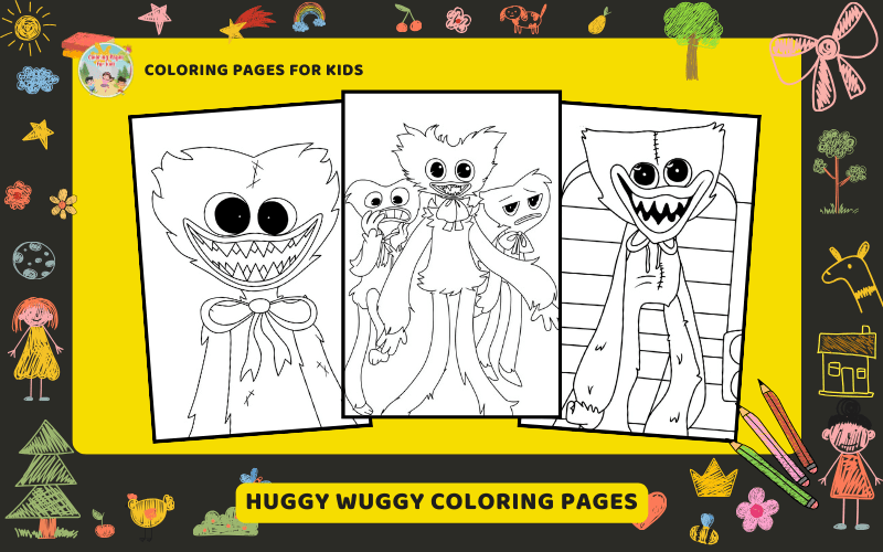 Huggy Wuggy Coloring Pages Featured Image Min