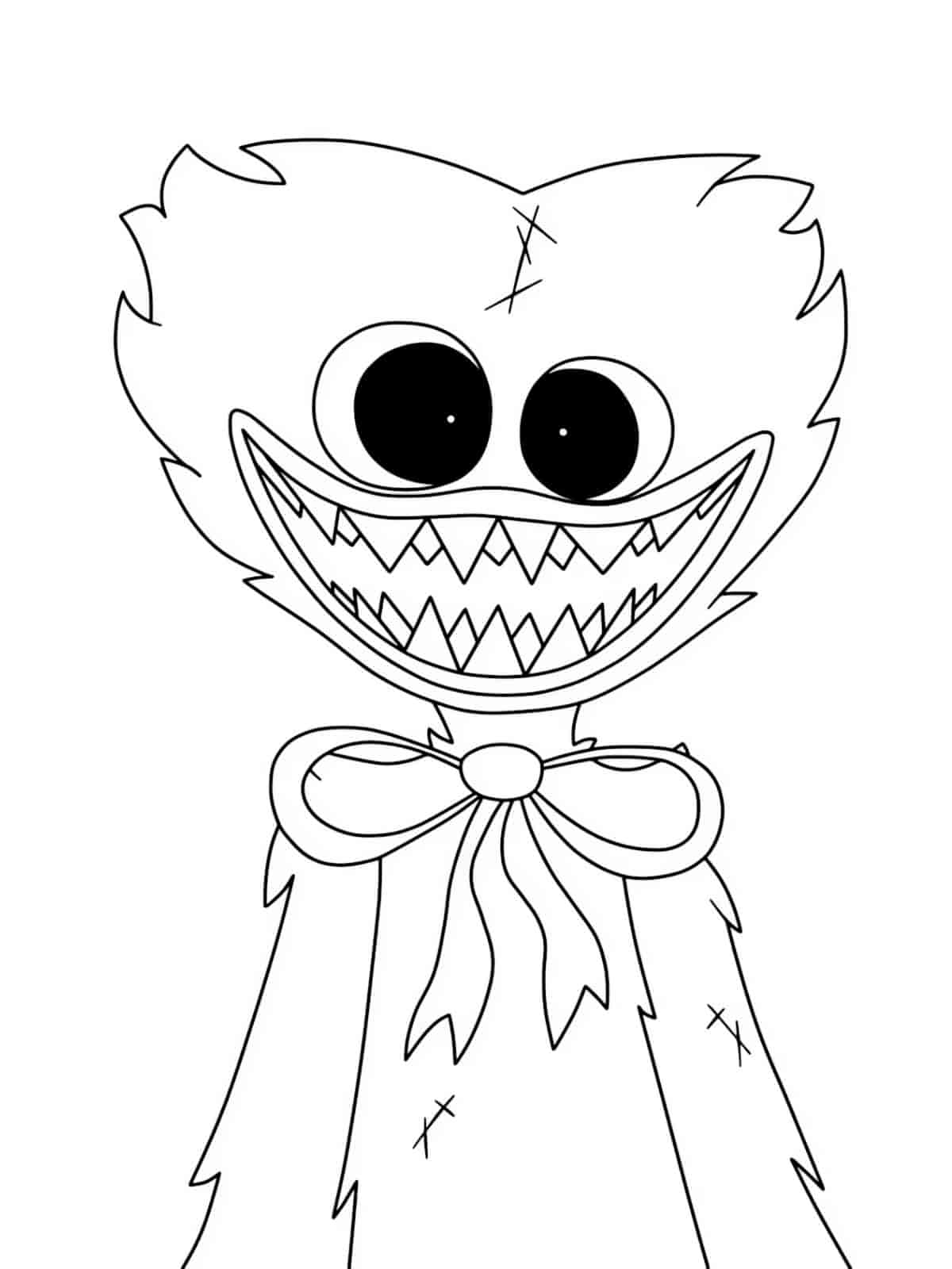 Huggy Wuggy Laughing Coloring Pages