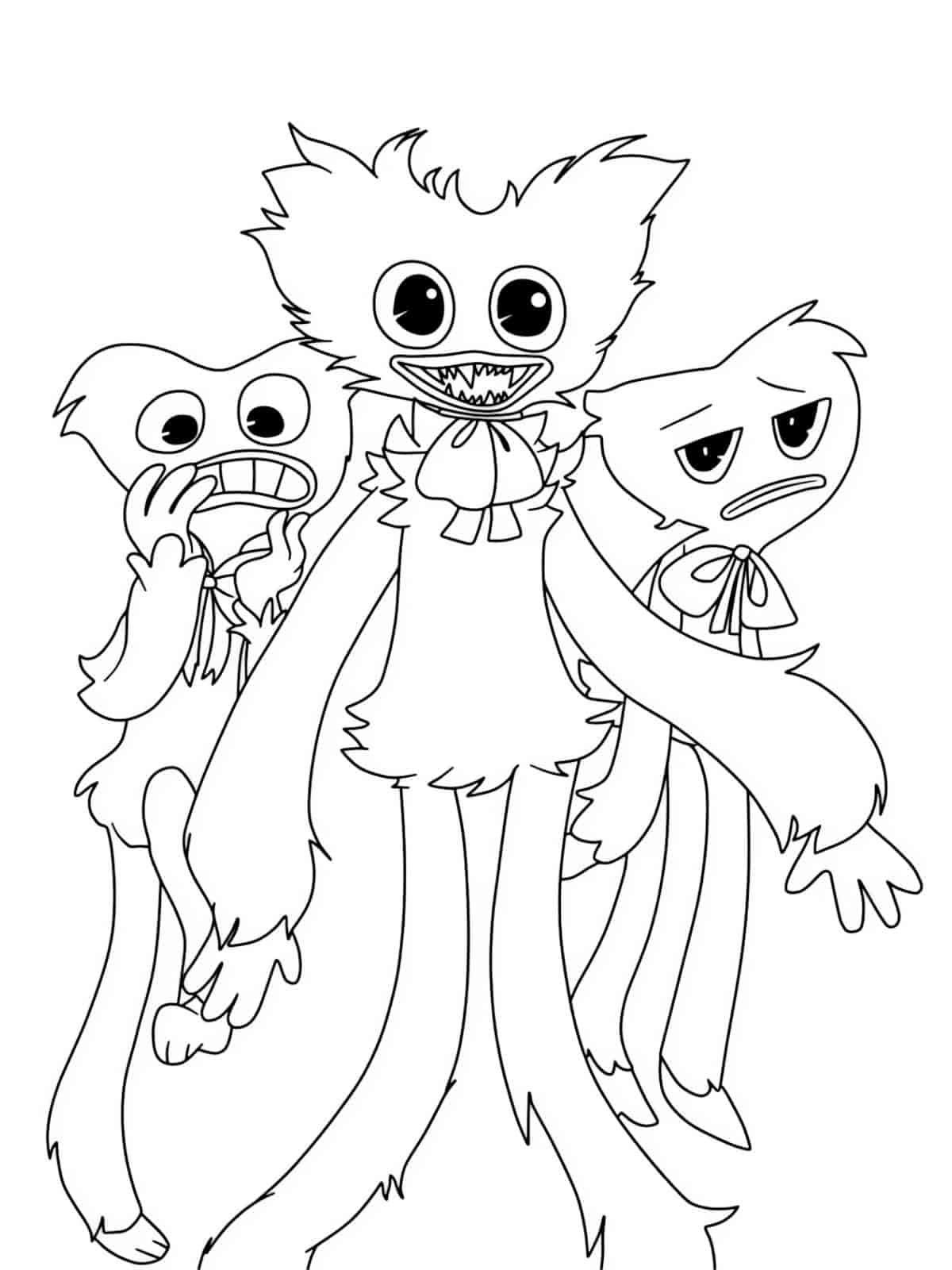 Huggy Wuggy Yelling Coloring Pages