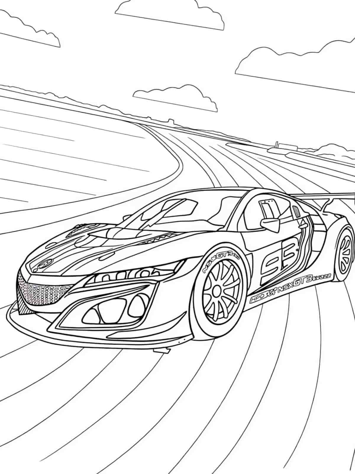 Indycar Race Car Coloring Page