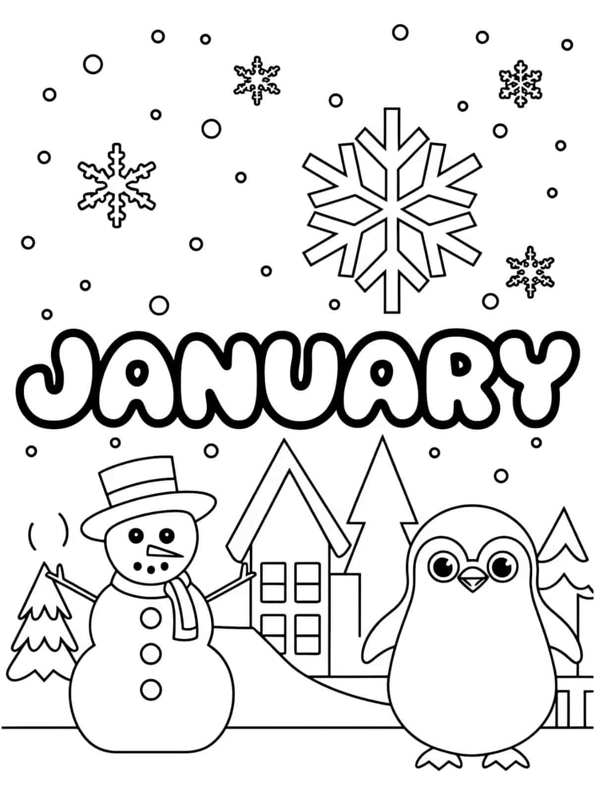 January Coloring Book Pages