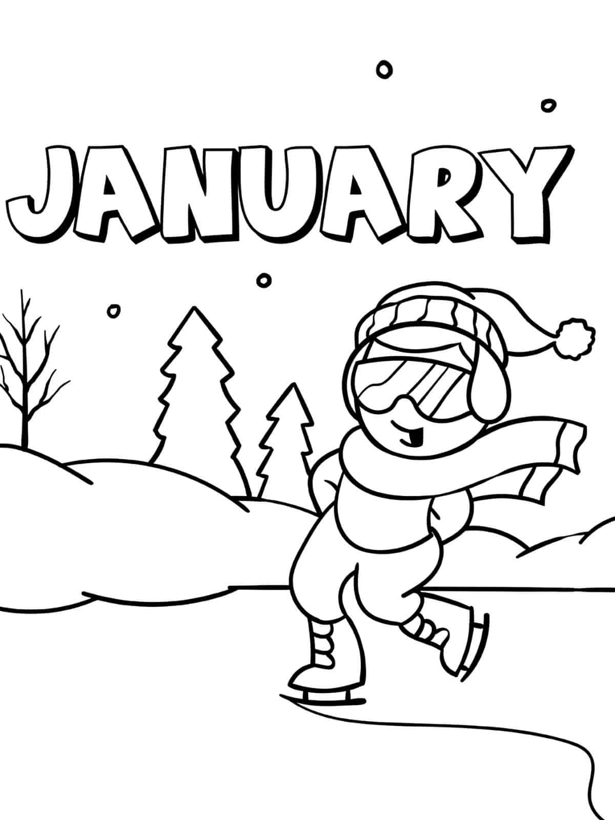 January Coloring Page For Kids