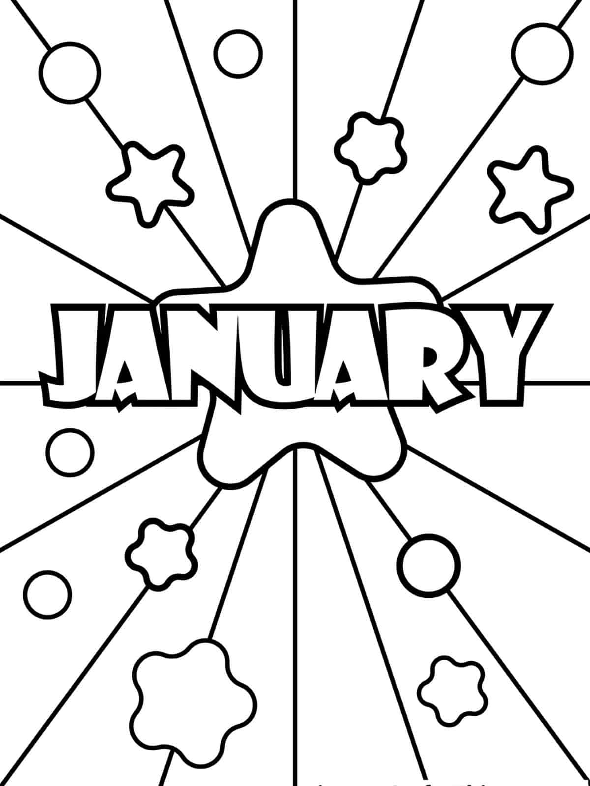 January Coloring Page For Toddlers