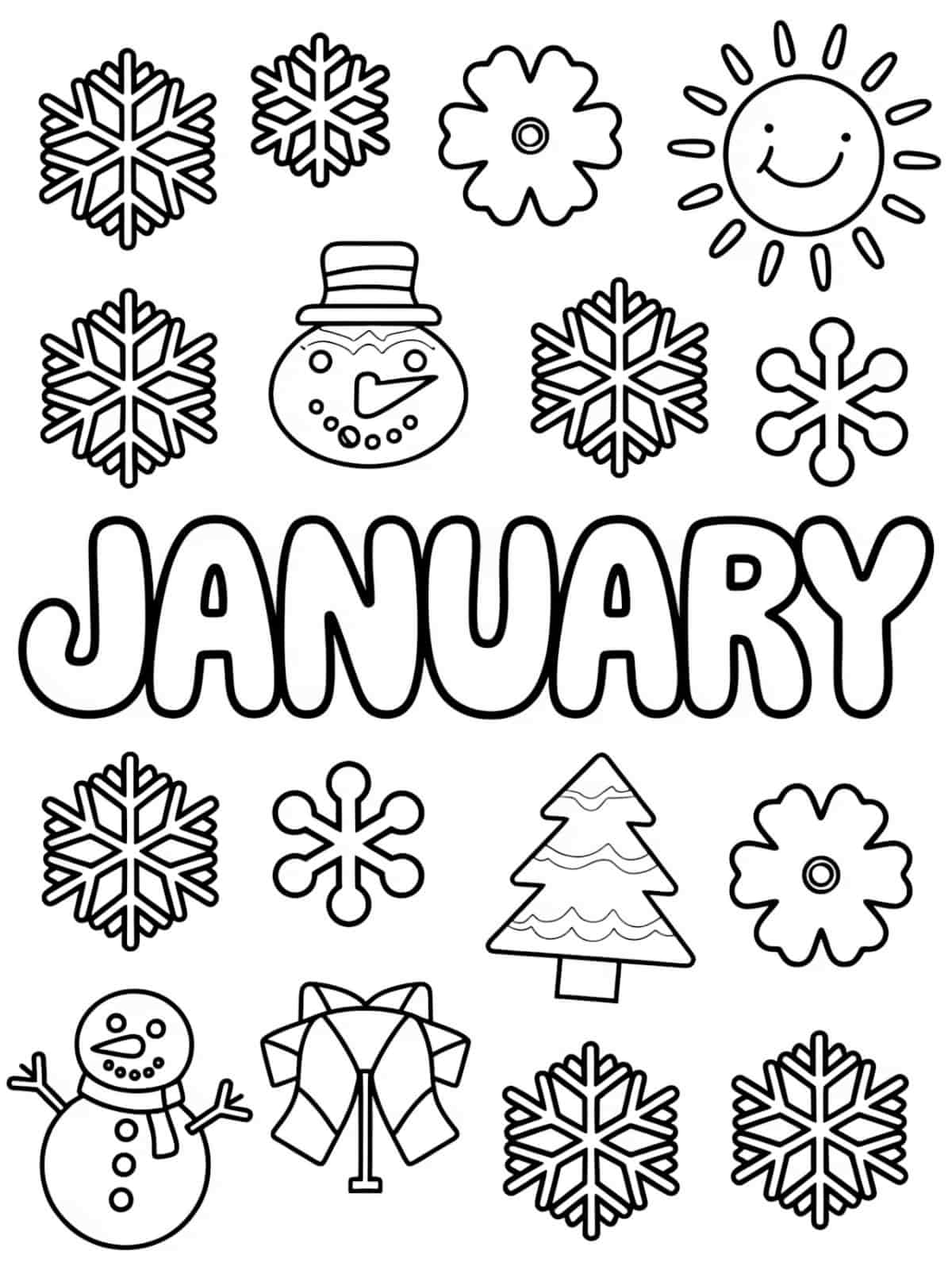 January Coloring Page Pdf