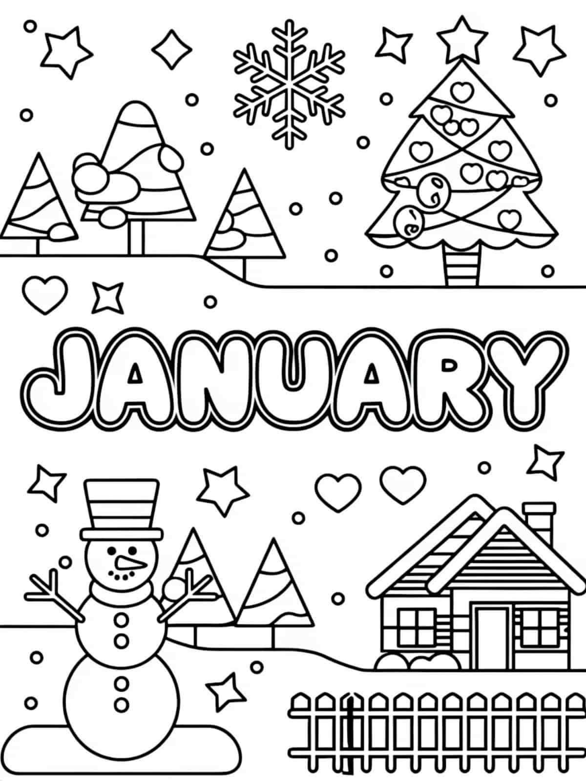 January Coloring Sheets