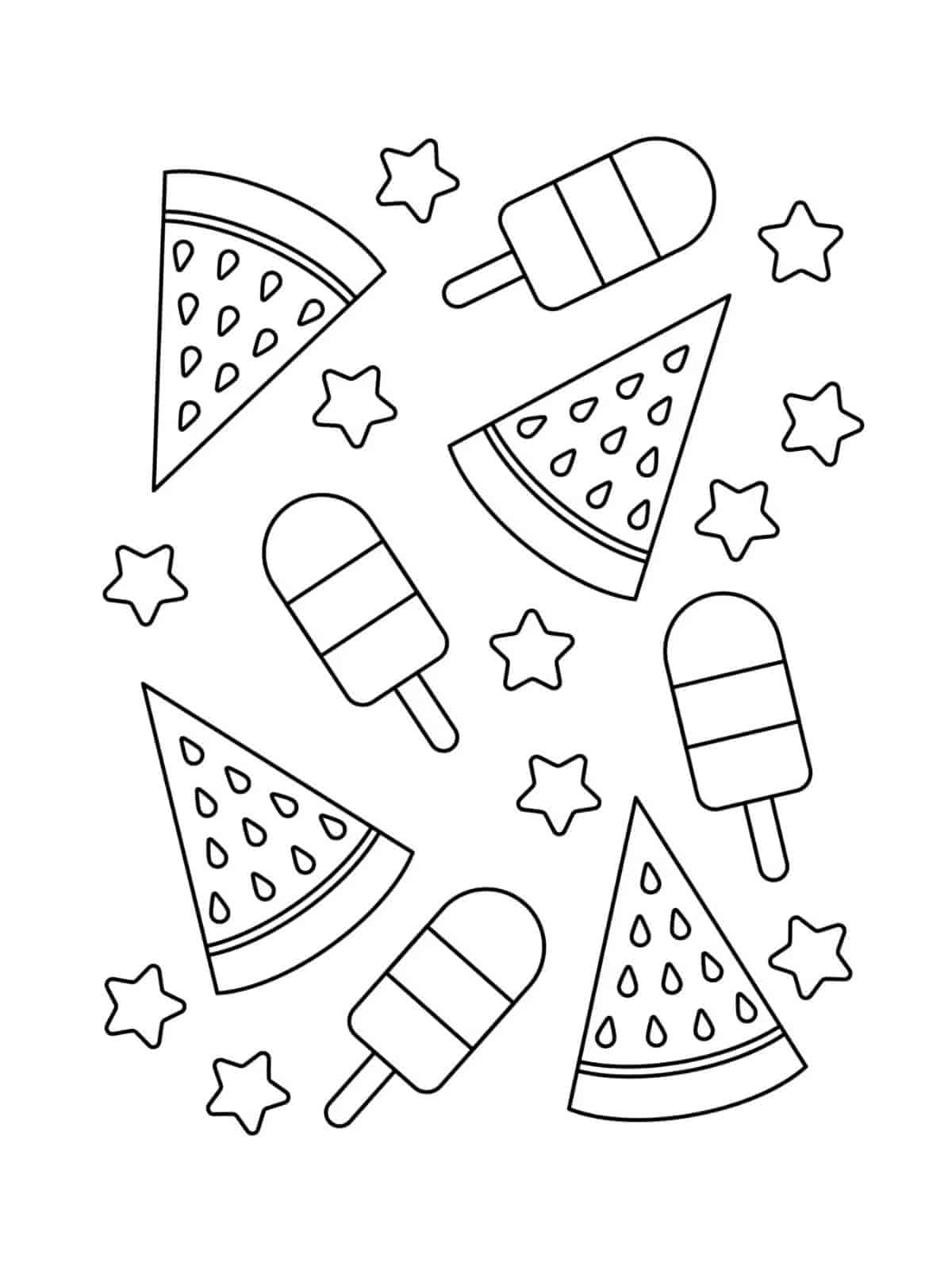 Juicy Watermelon Coloring Pages