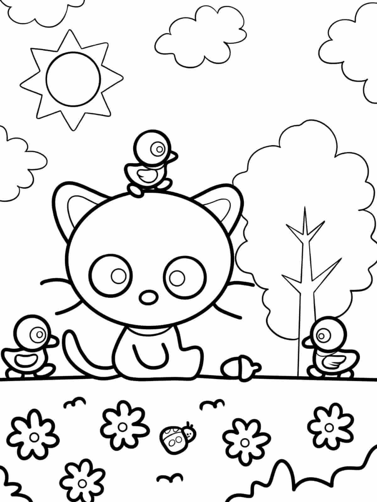 Kawaii Chococat Coloring Pages