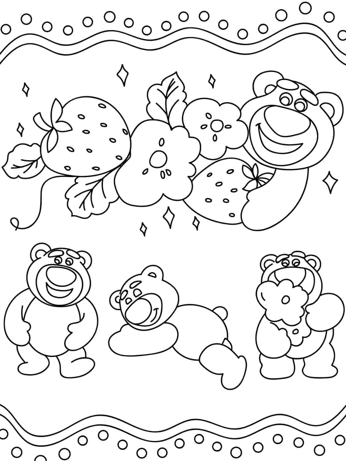 Kawaii Lotso Bear Coloring Pages