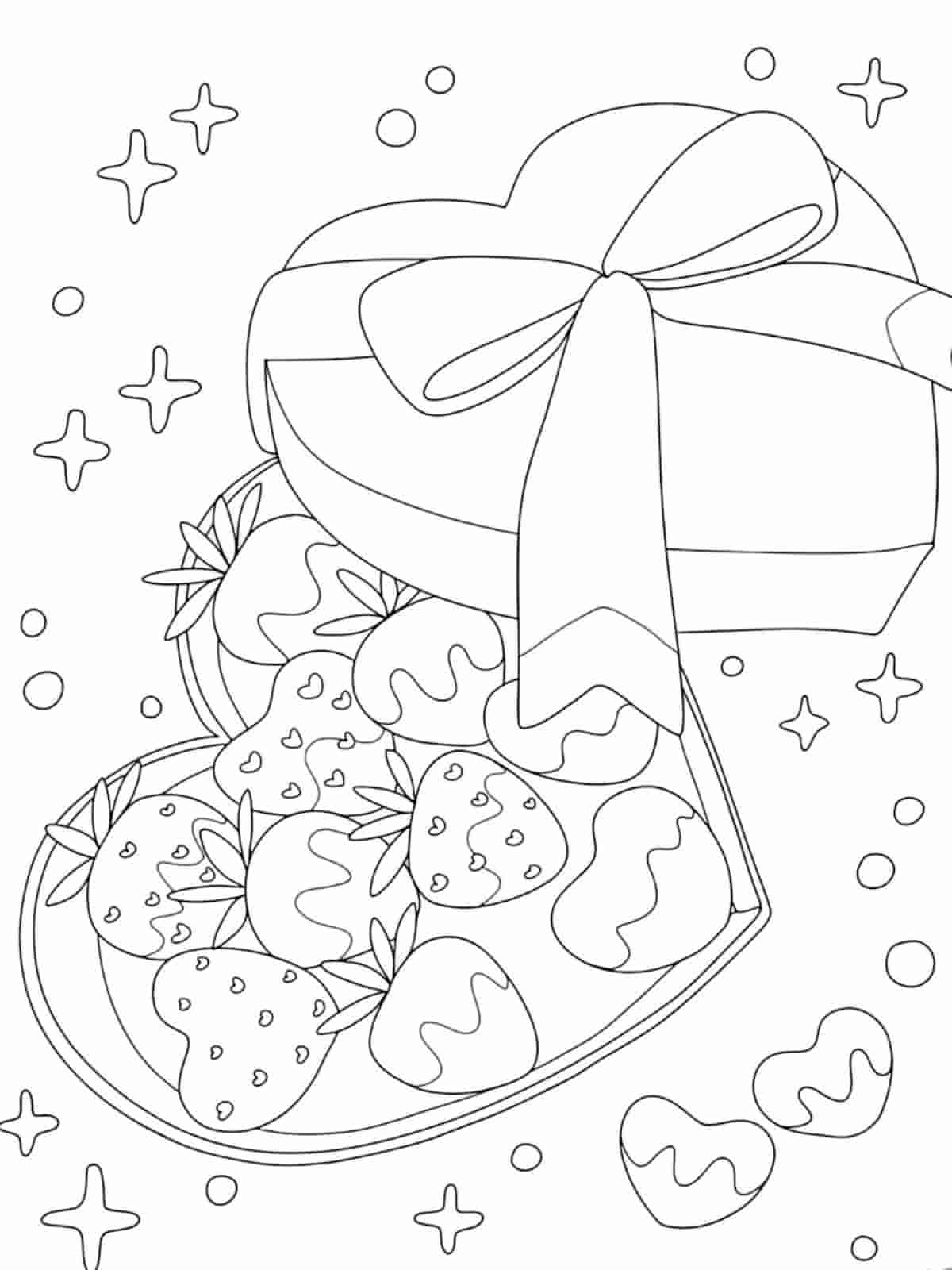 Kawaii Strawberry Coloring Pages For Kids