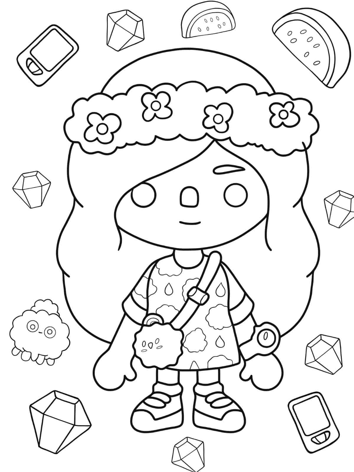 Kawaii Toca Boca Coloring Pages For Kids