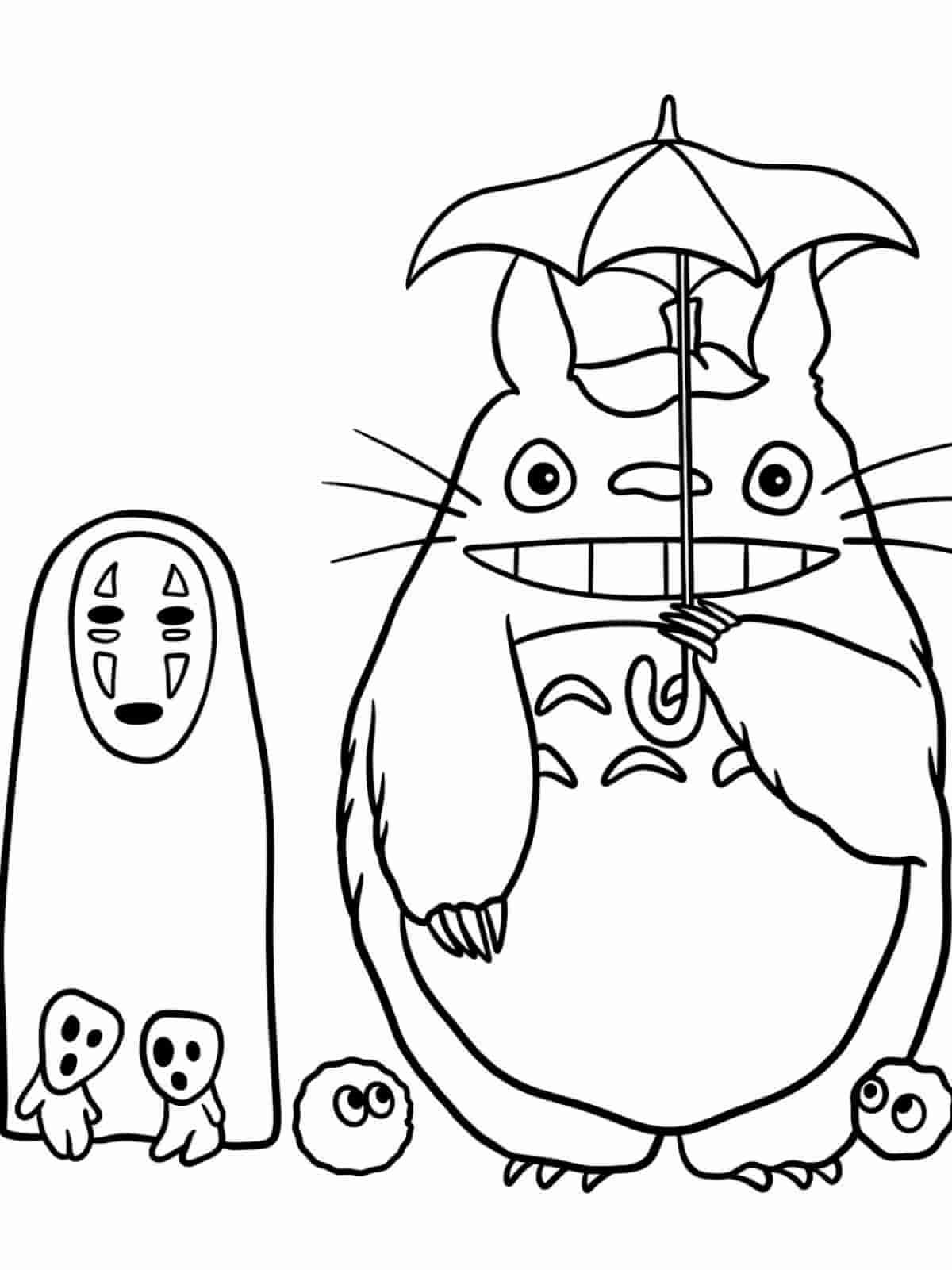 Kawaii Totoro Coloring Pages