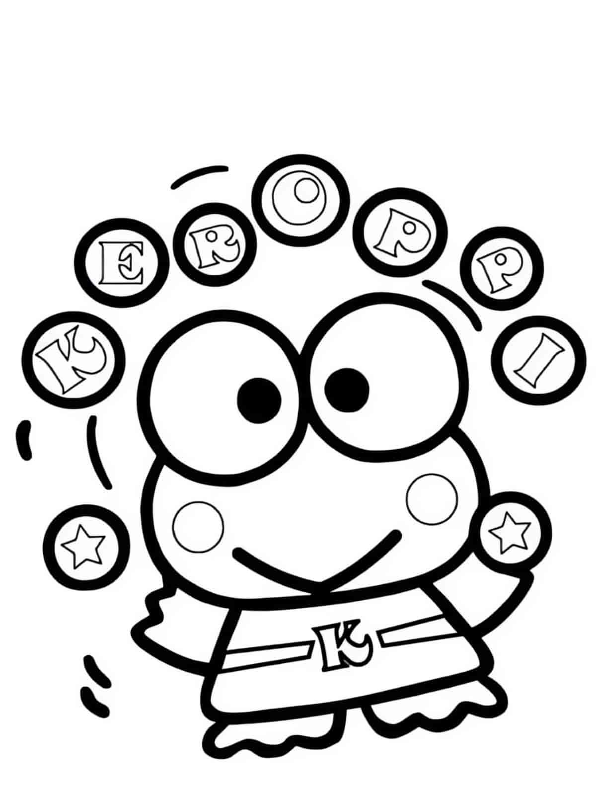 Keroppi Coloring Book Pages