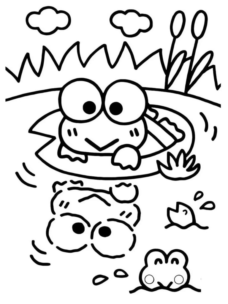 Keroppi Coloring Pages: Fun with Sanrio???s Friendly Frog ???????? ...