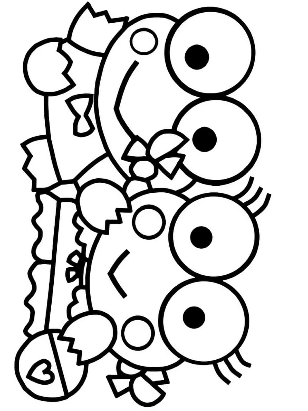 Keroppi Smiling Coloring Page