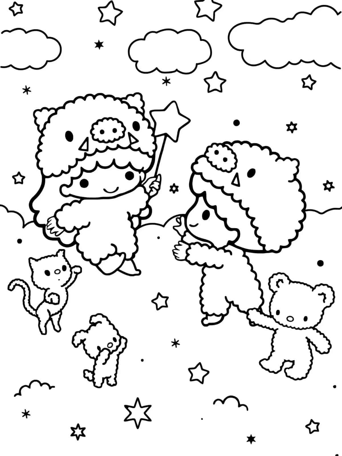 Kiki And Lala Little Twin Stars Coloring Pages