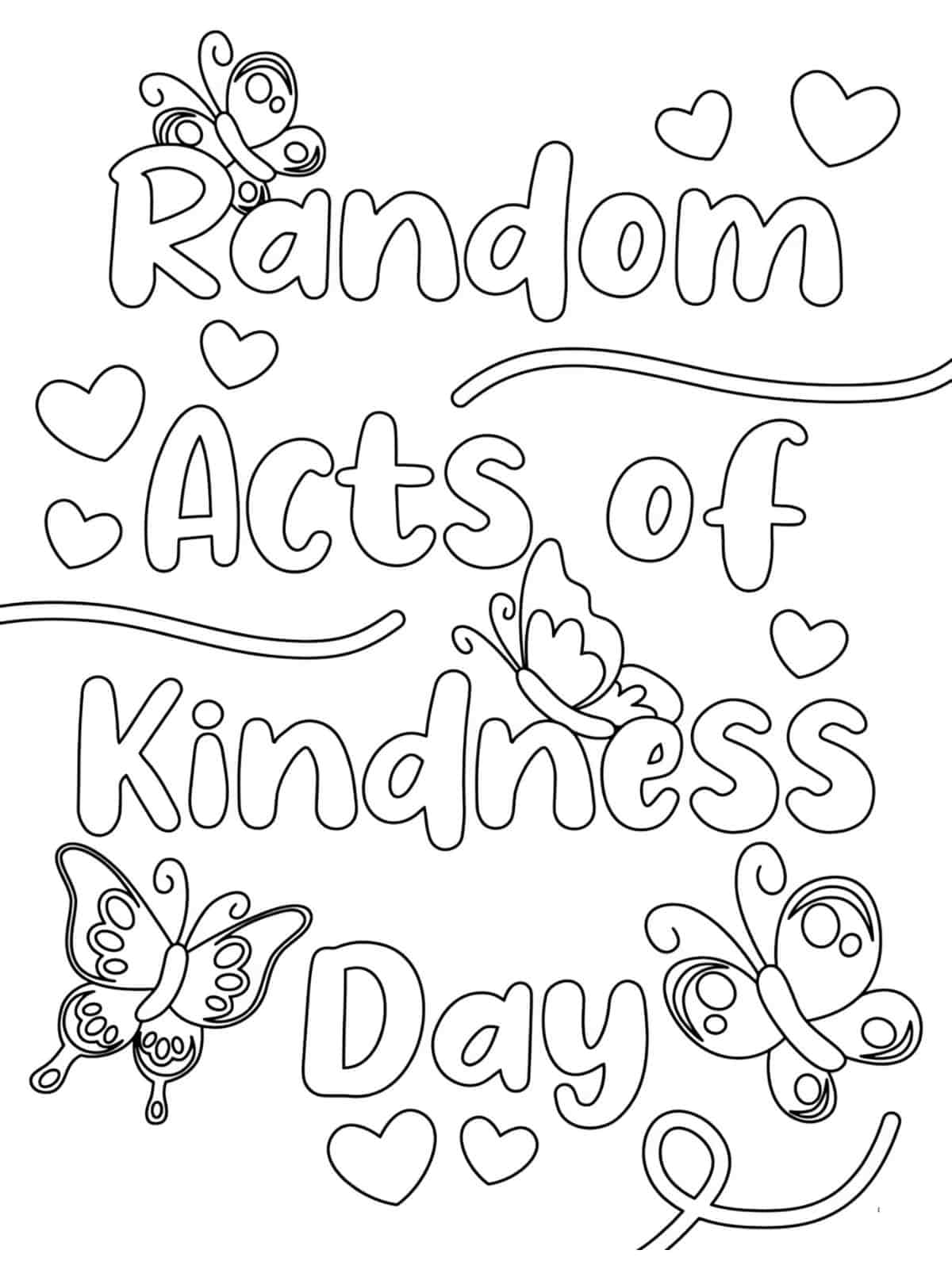 Kindness Coloring Page Pdf