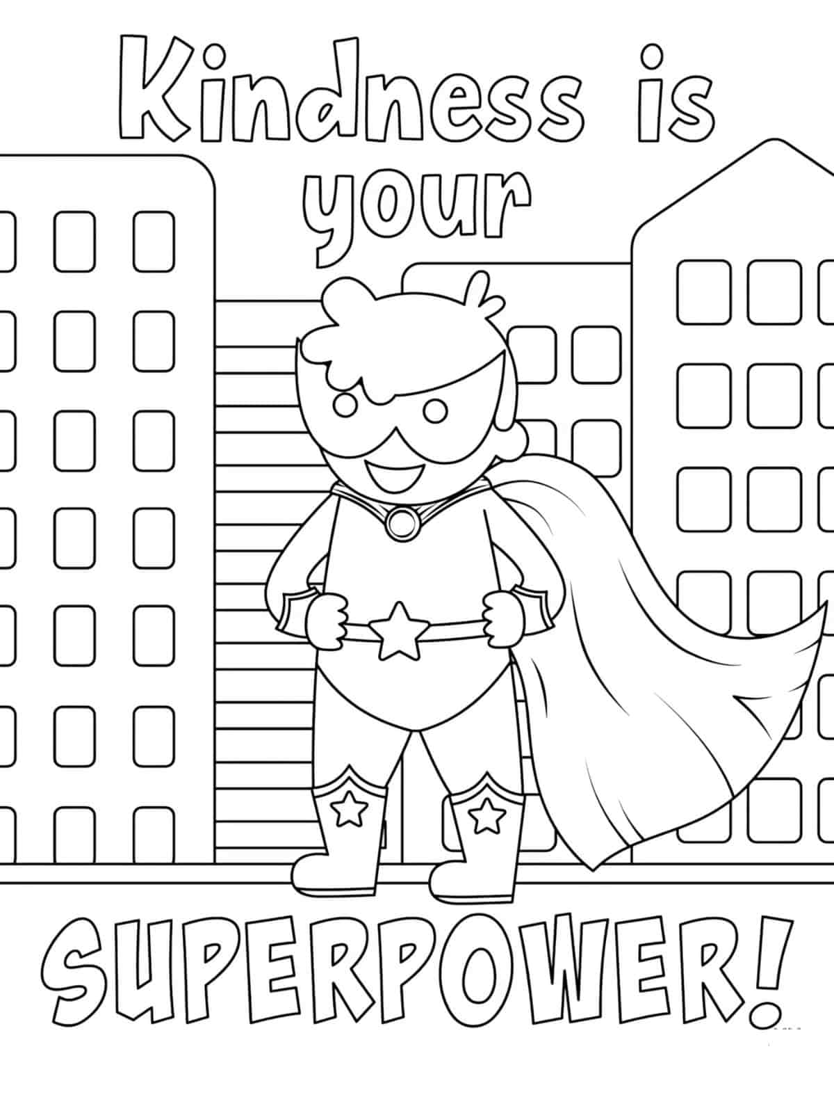 Kindness Is Your Superpower Coloring Pages