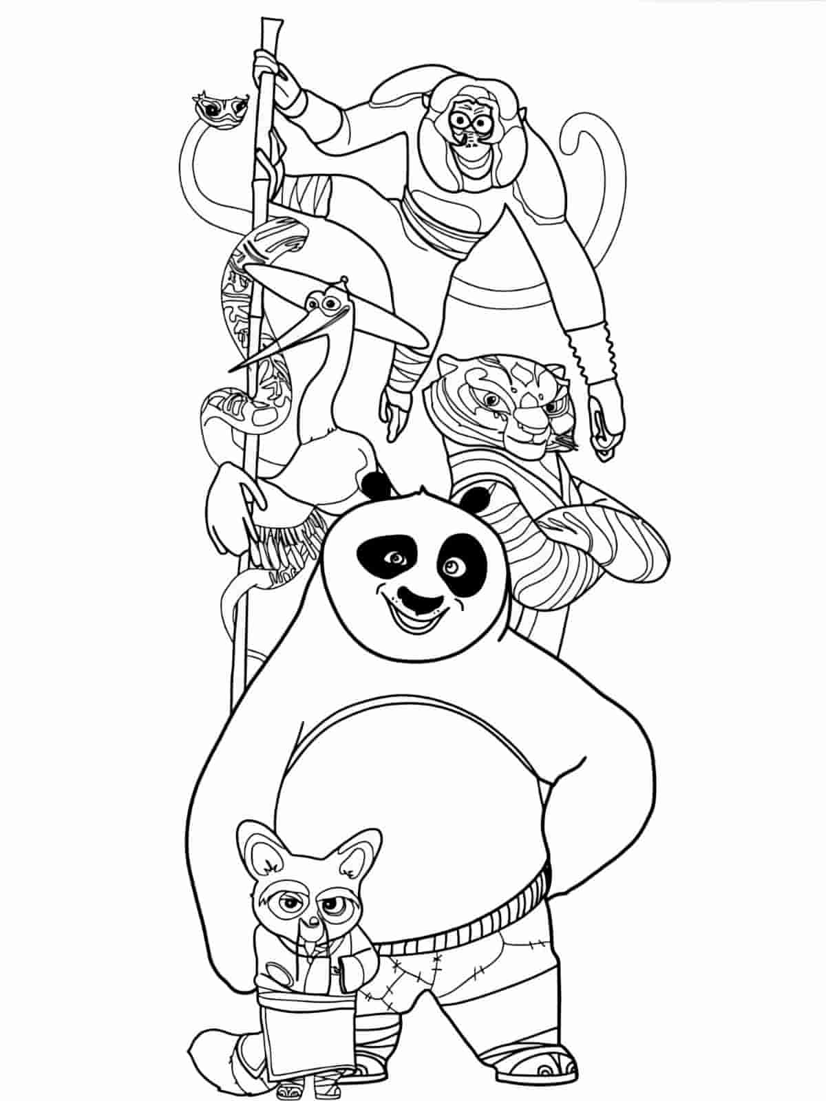 Kung Fu Panda Coloring Pages Featuring Po And Tigress