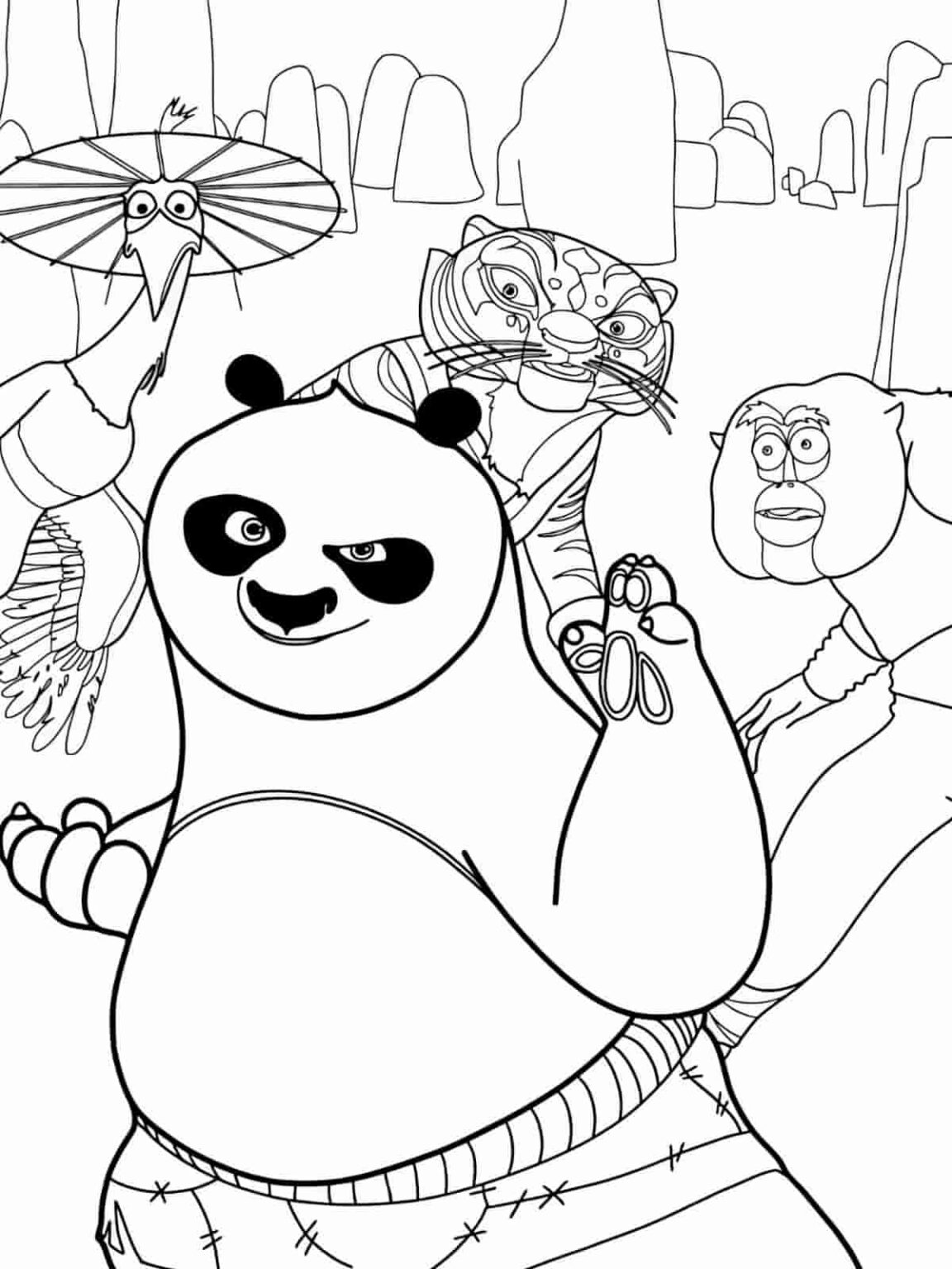 Free PDF Kungfu Panda Coloring Pages 🎨🐼 - Coloringpagesforkids.net