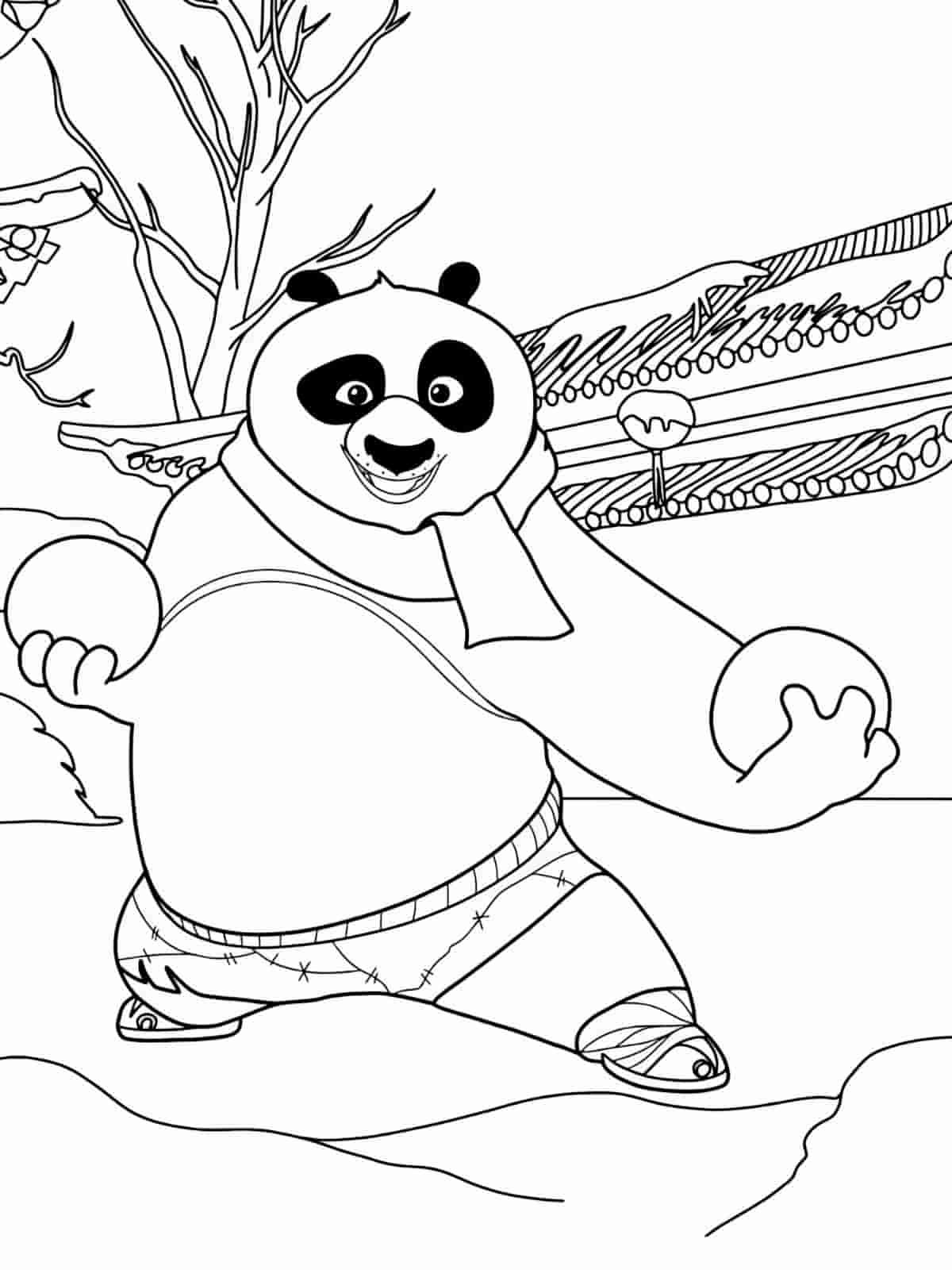 Kung Fu Panda Coloring Pages With Dragons