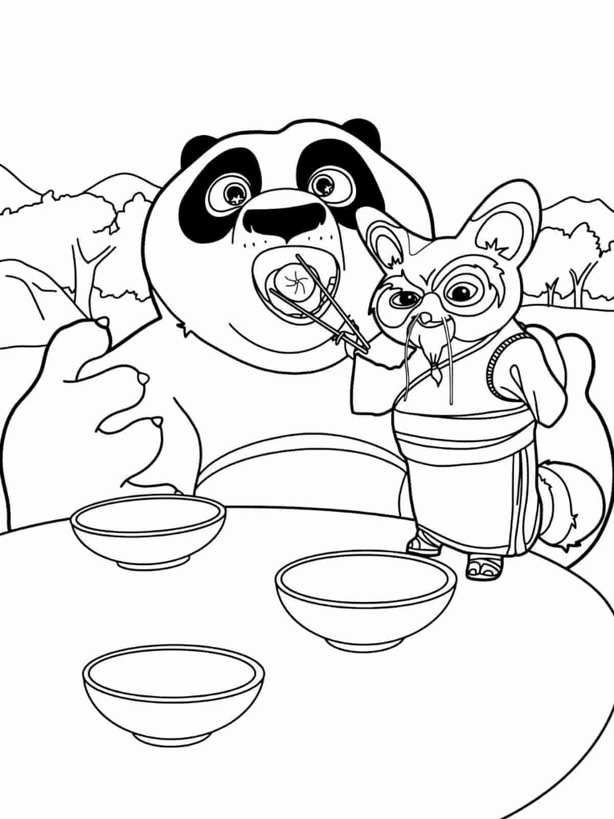 Kung Fu Panda Coloring Pages With Furious Five