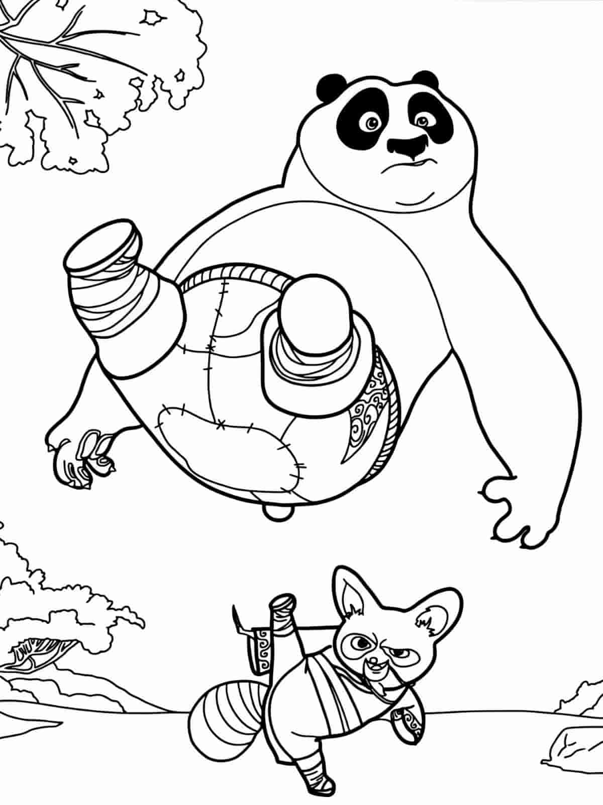 Kung Fu Panda Coloring Pages With Karate Moves