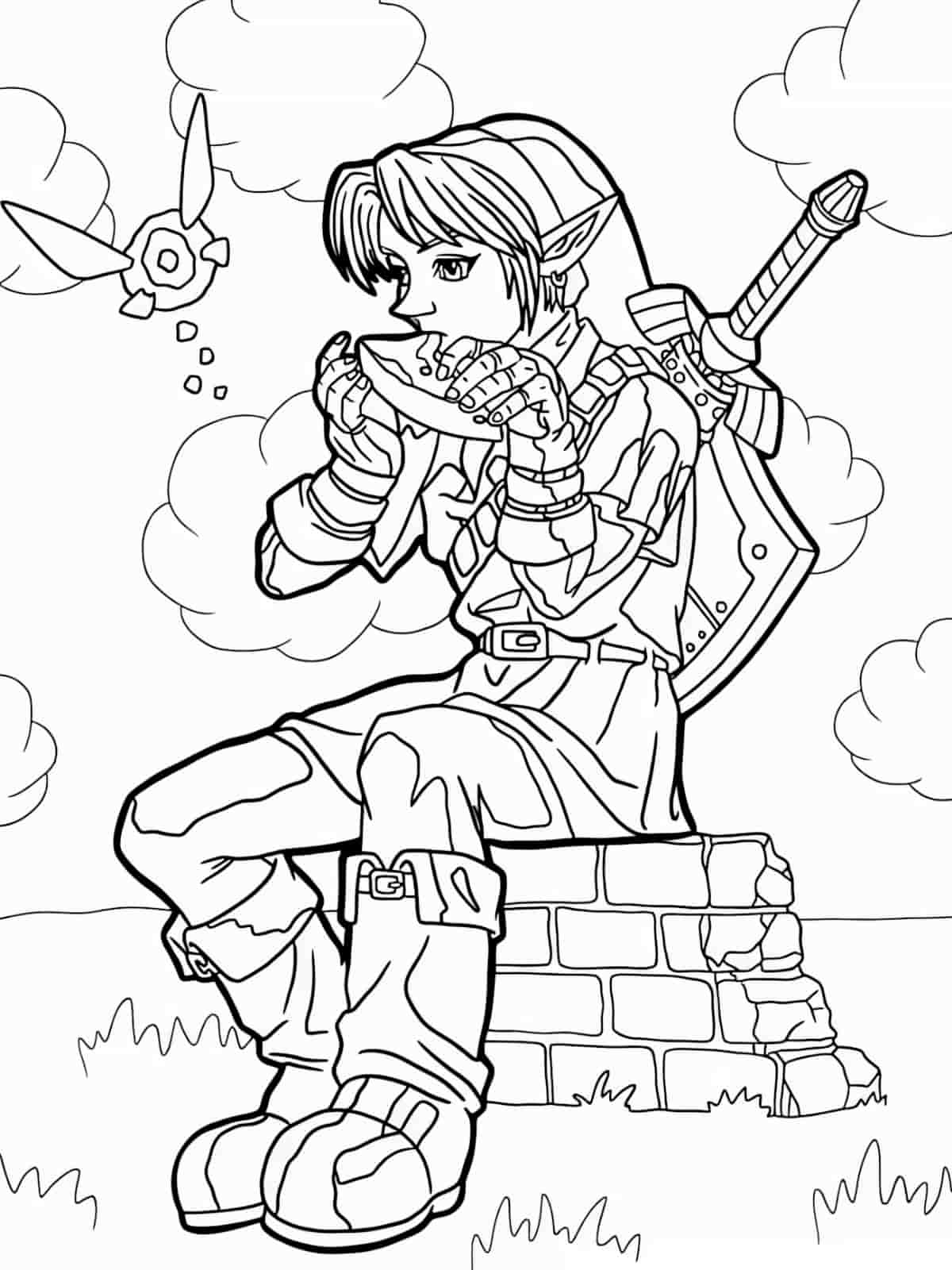 Legend Of Zelda Fantasy World Coloring Pages