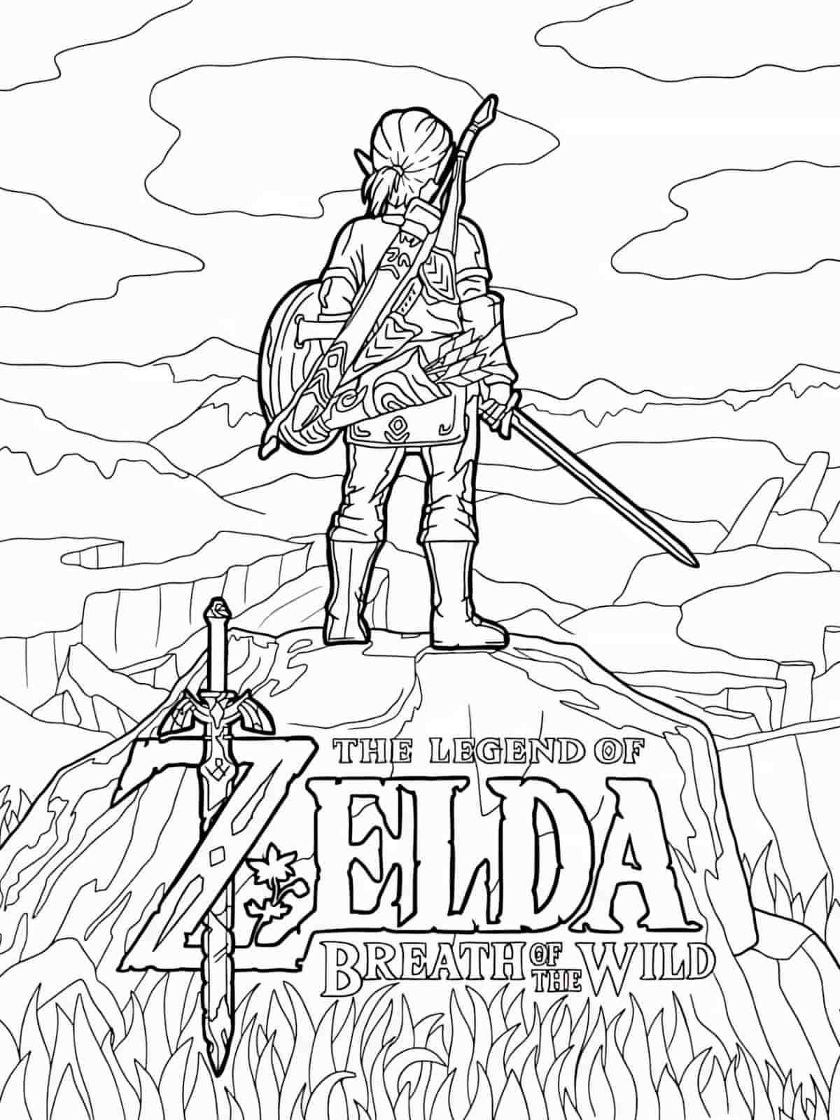 Link And Epona Coloring Page