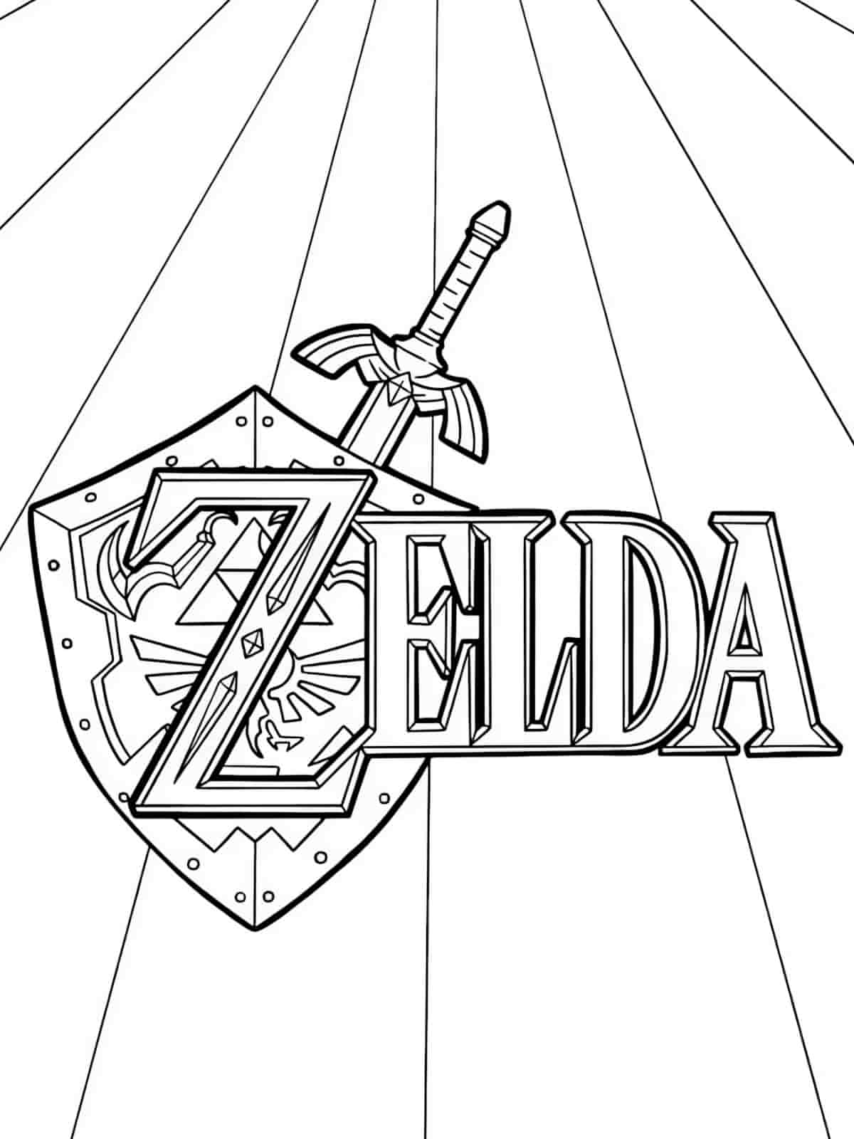 Link And Sword Coloring Page