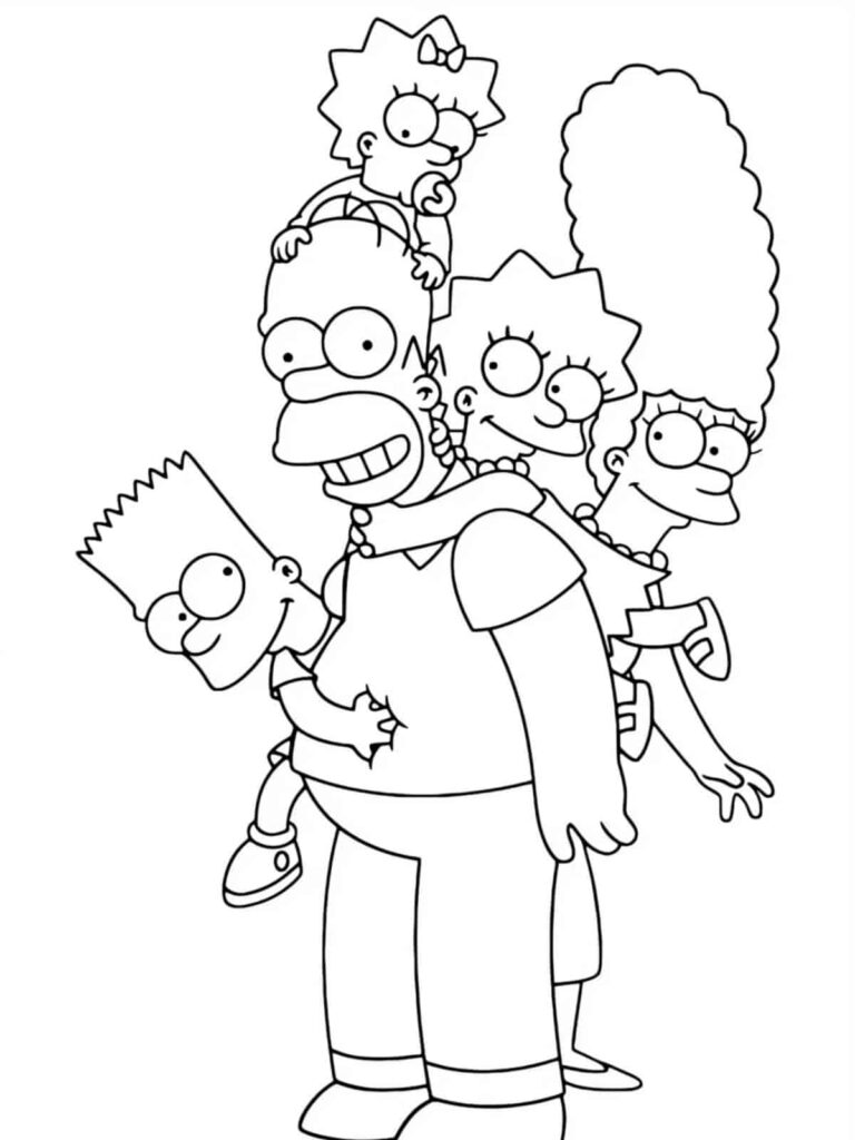 30+ Simpsons Coloring Pages For Kids 🎨🍩 - Coloringpagesforkids.net