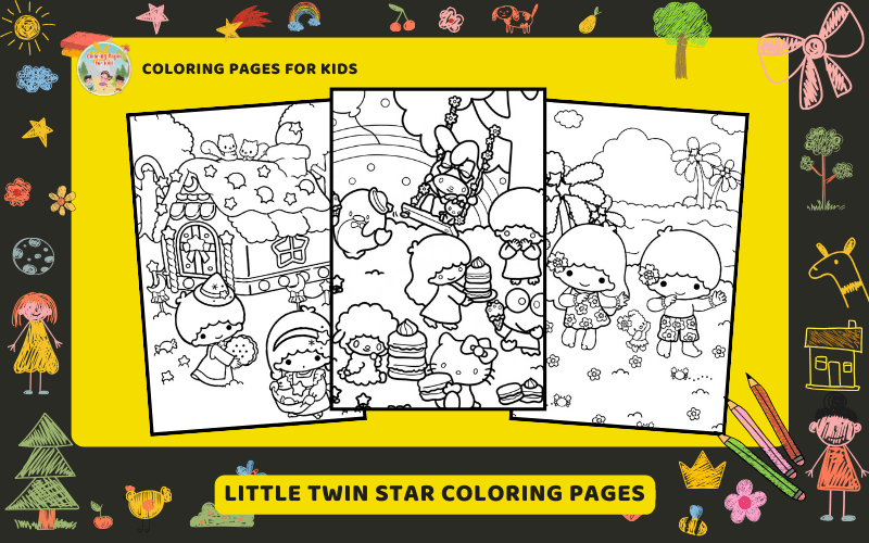 Little Twin Star Coloring Pages Featured Image Min