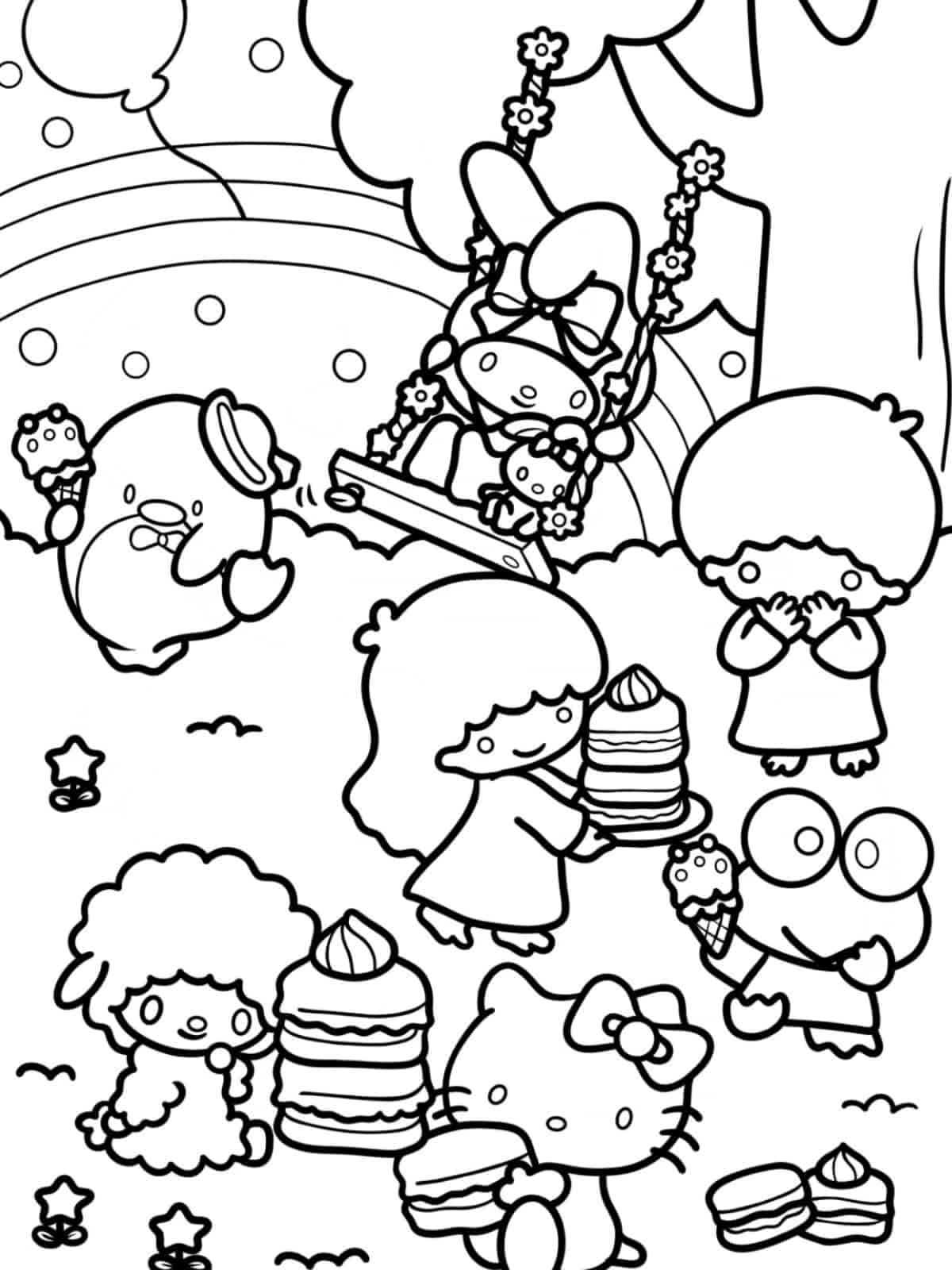 Little Twin Stars Dreamland Coloring Pages