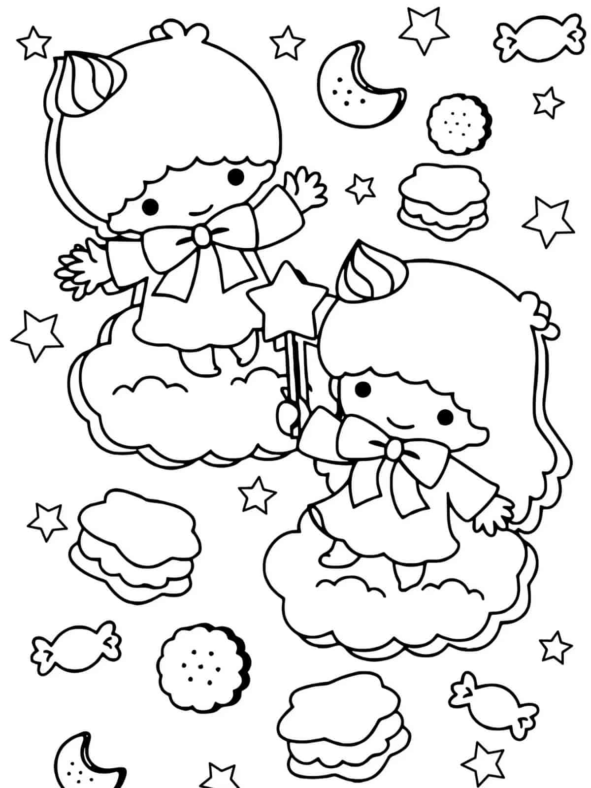 Little Twin Stars Fairy Coloring Pages