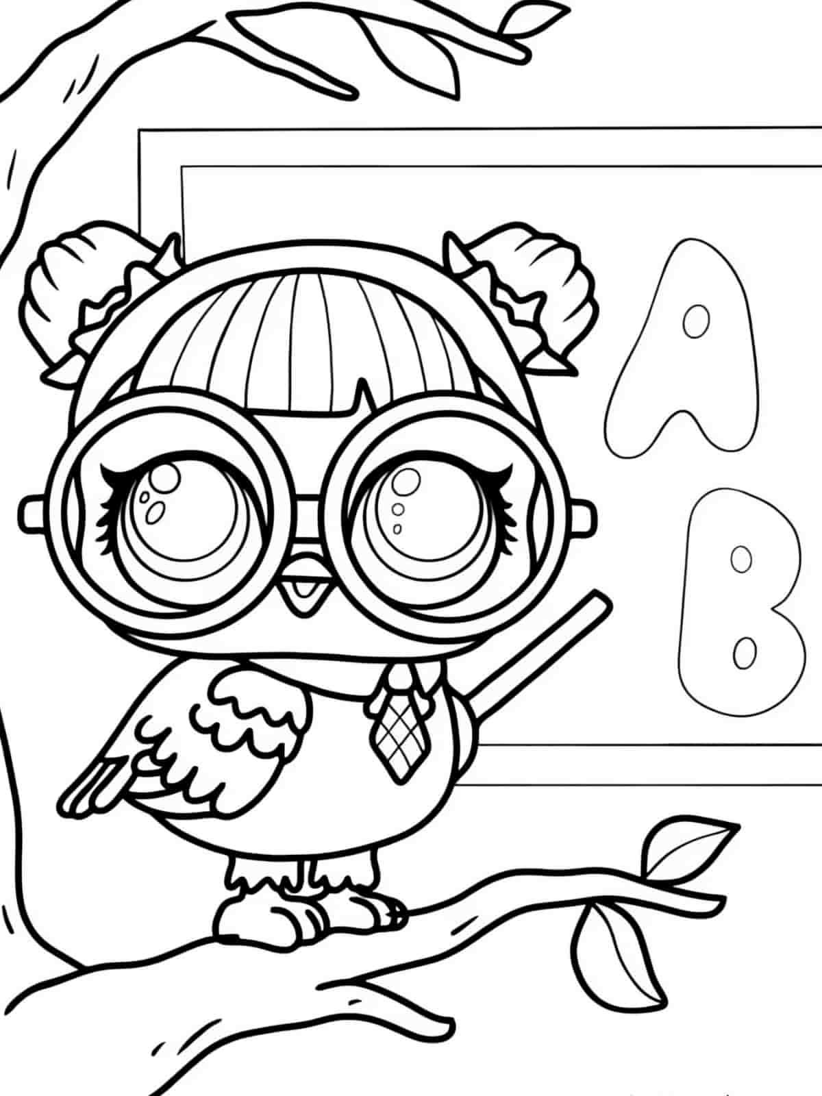 Lol Surprise Owl Teacher Coloring Pages