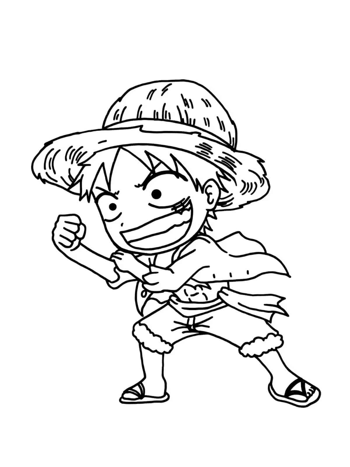 Luffy Fighting Enemy Coloring Pages