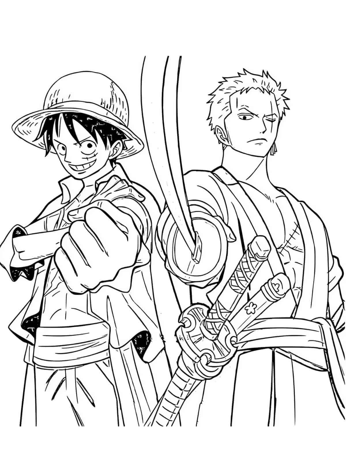 Luffy Reunited With His Crew Celebrating Coloring Pages