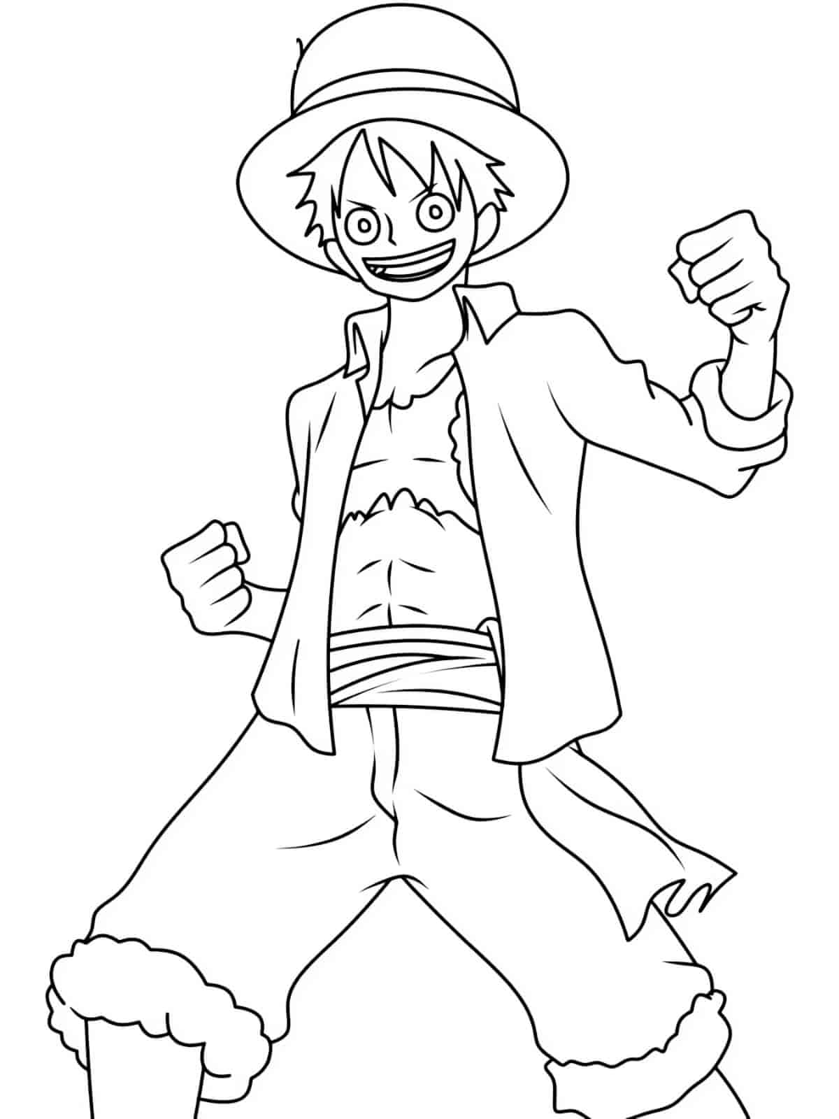 Luffy Sailing On The Thousand Sunny Ship At Sea Coloring Pages