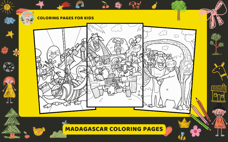 Madagascar Coloring Pages Featured Image