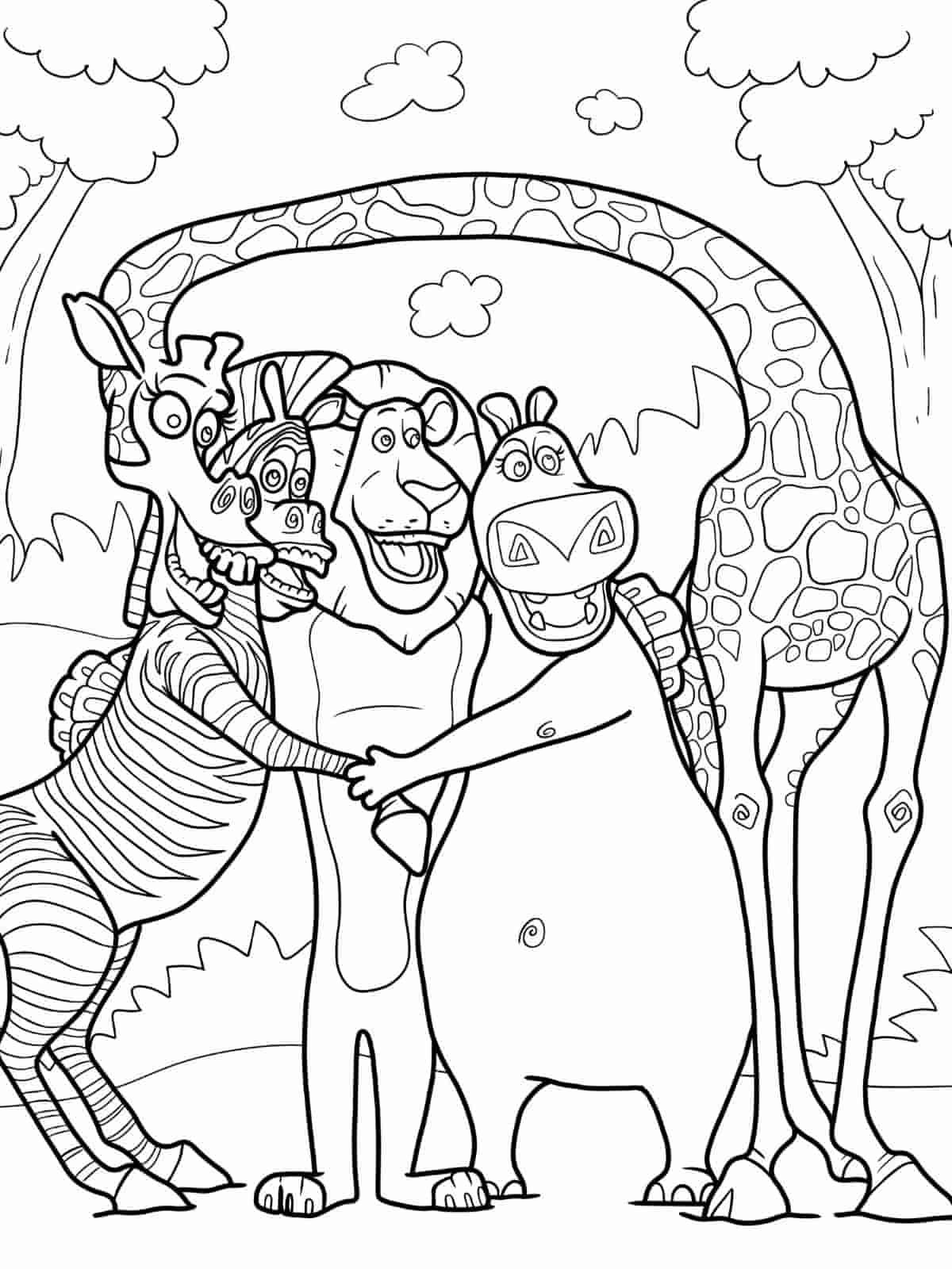 Madagascar Coloring Pages For Party Themes