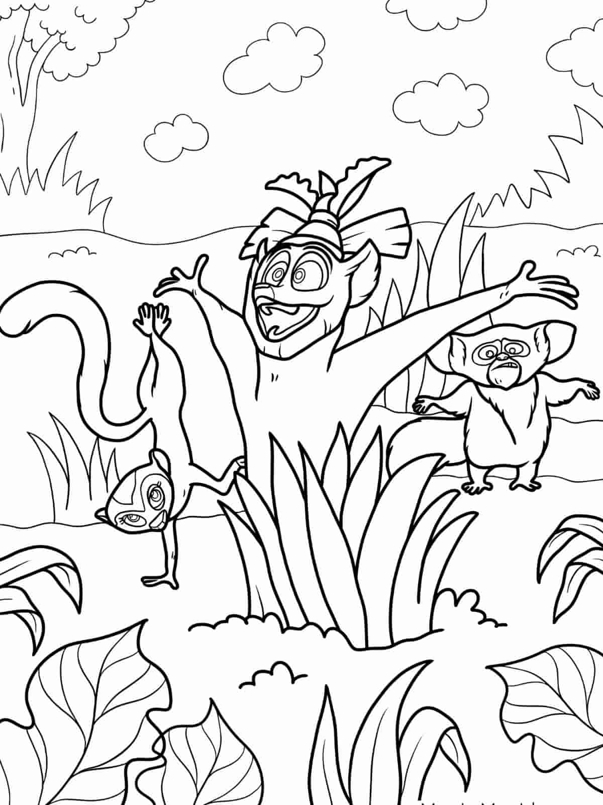 Madagascar Coloring Pages With Friends