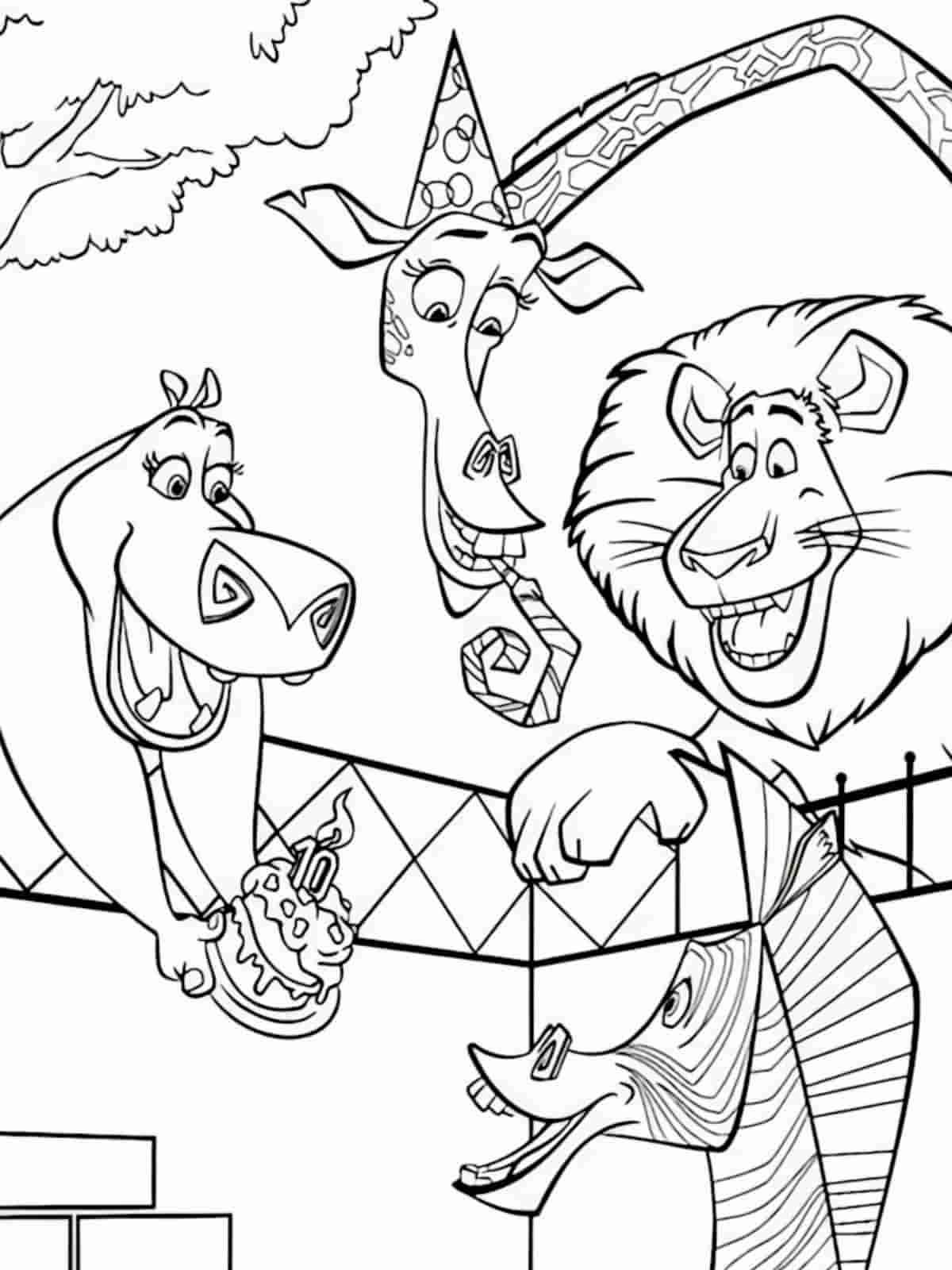 Madagascar Coloring Pages With Gloria