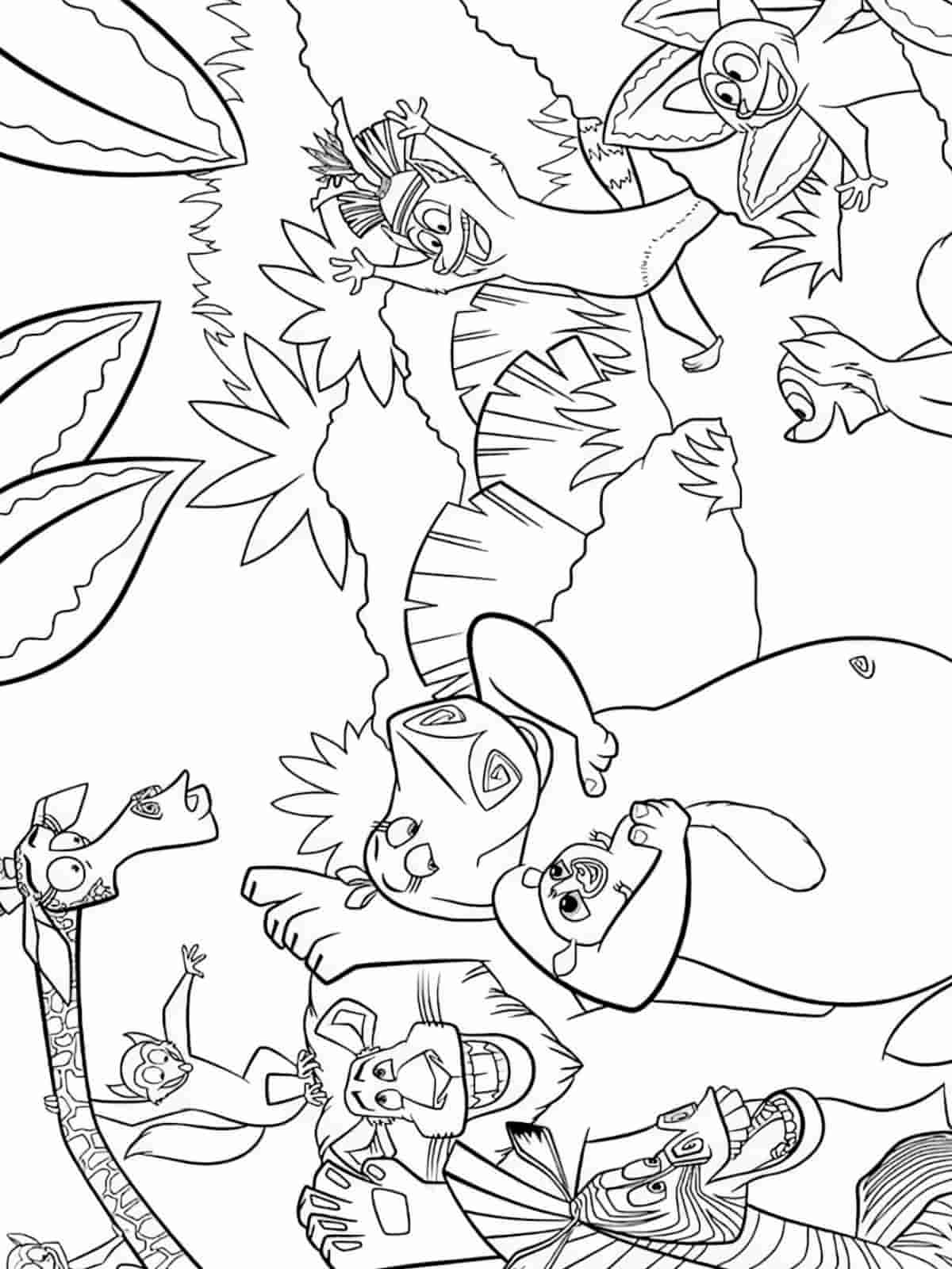 Madagascar Coloring Pages With Zoo Animals